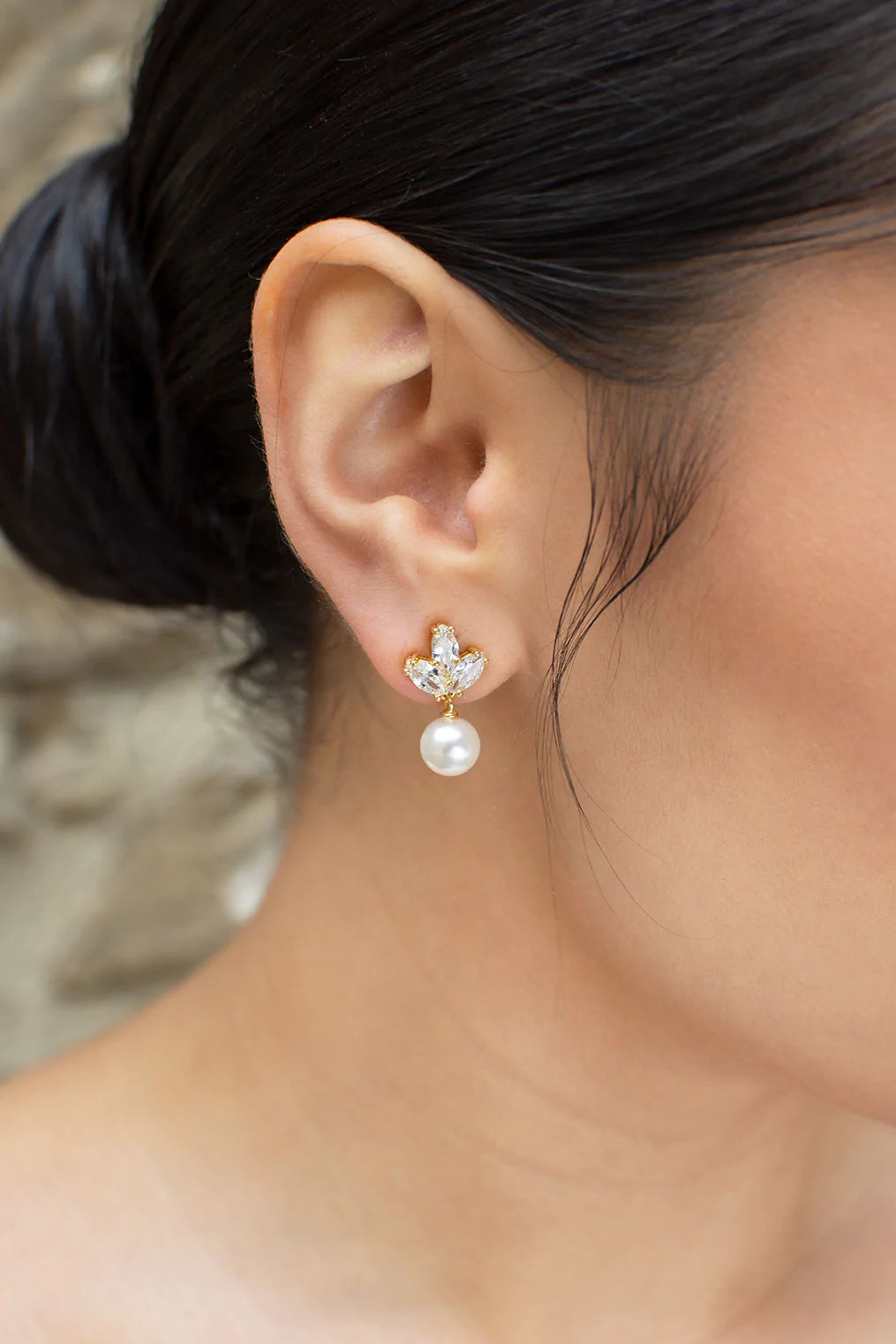 Buy Lola - Pretty Pearl Drop Bridal Earrings online | The White Collection Australia