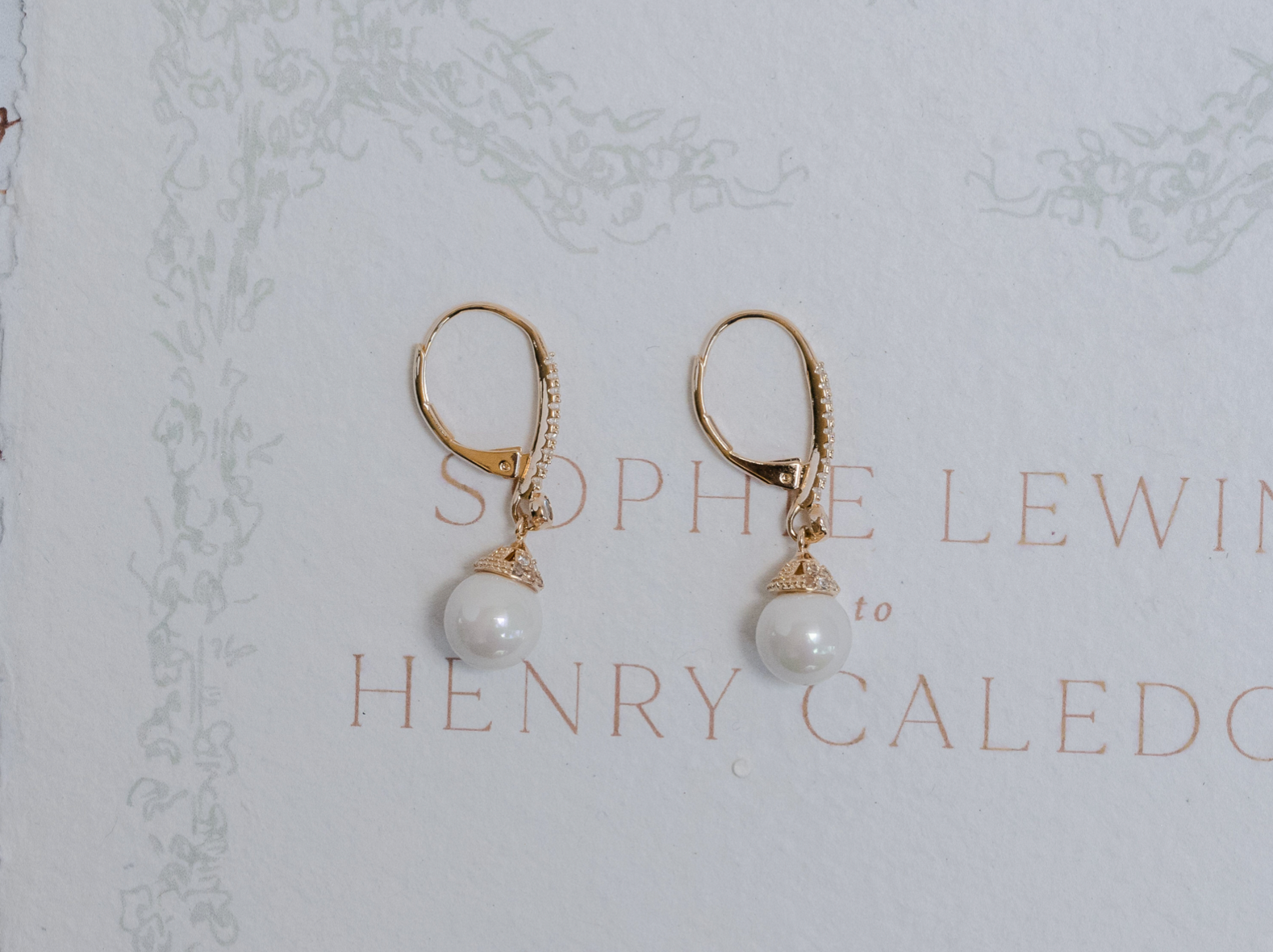 Buy Addison - Elegant Crystal Pearl Bridal Drop Earrings online | The White Collection Australia