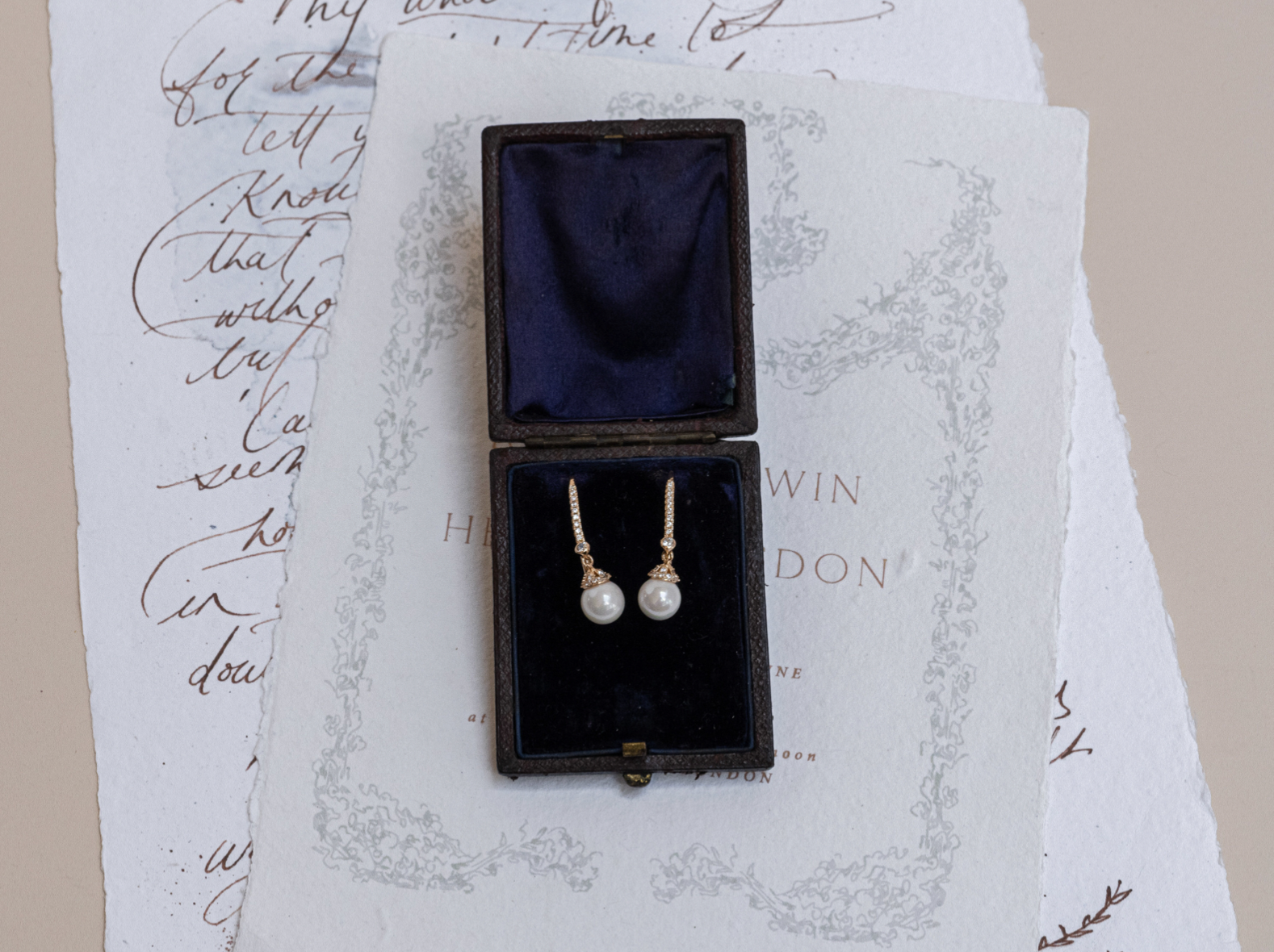 Buy Addison - Elegant Crystal Pearl Bridal Drop Earrings online | The White Collection Australia