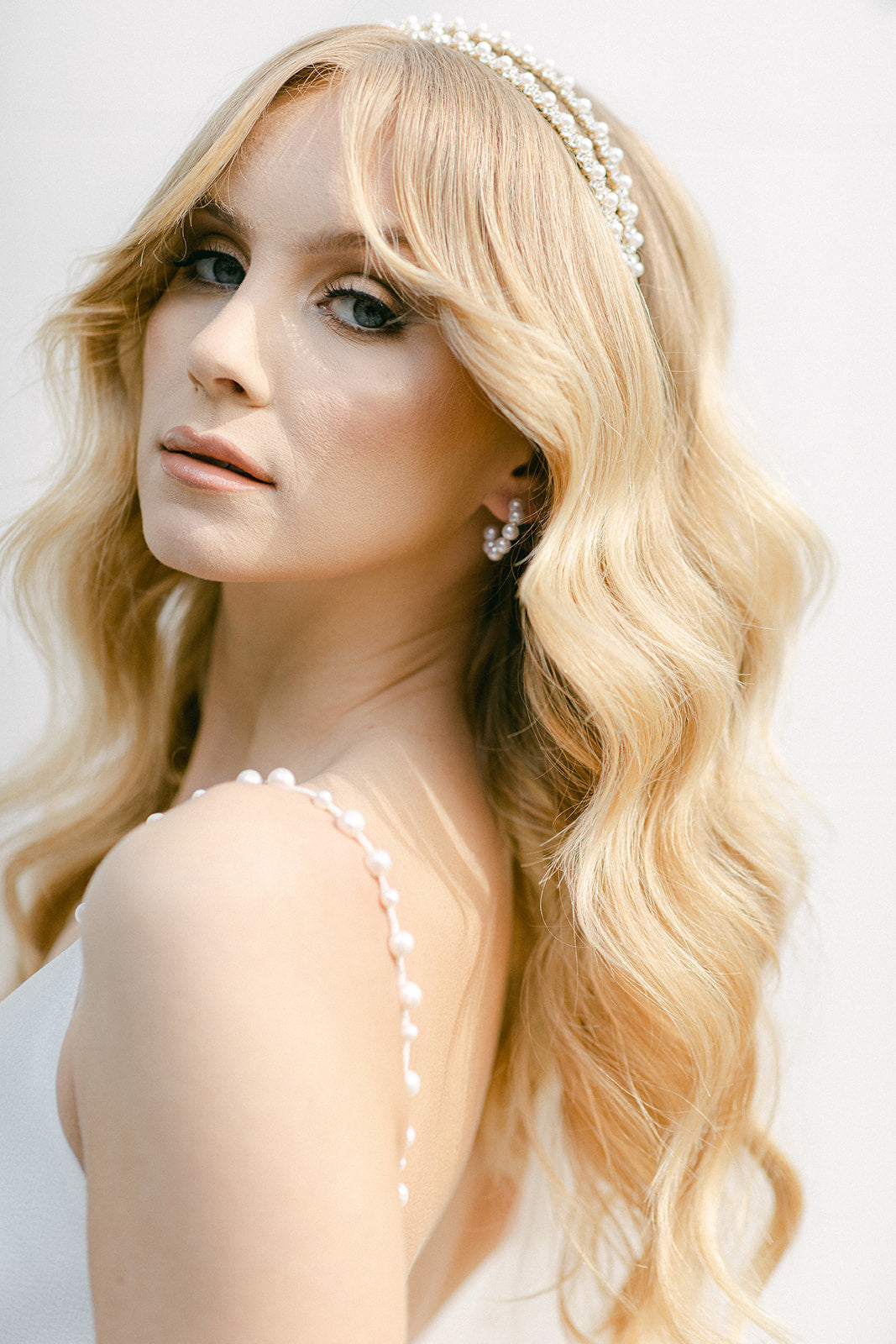 Buy Lauren - Crystal & Pearl Bridal Double Headband online | The White Collection Australia
