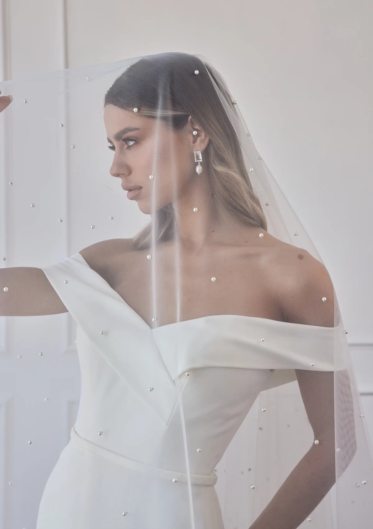 Buy Lola Knight - Thea - Pearl & Crystal Earrings - Silver online | The White Collection Australia