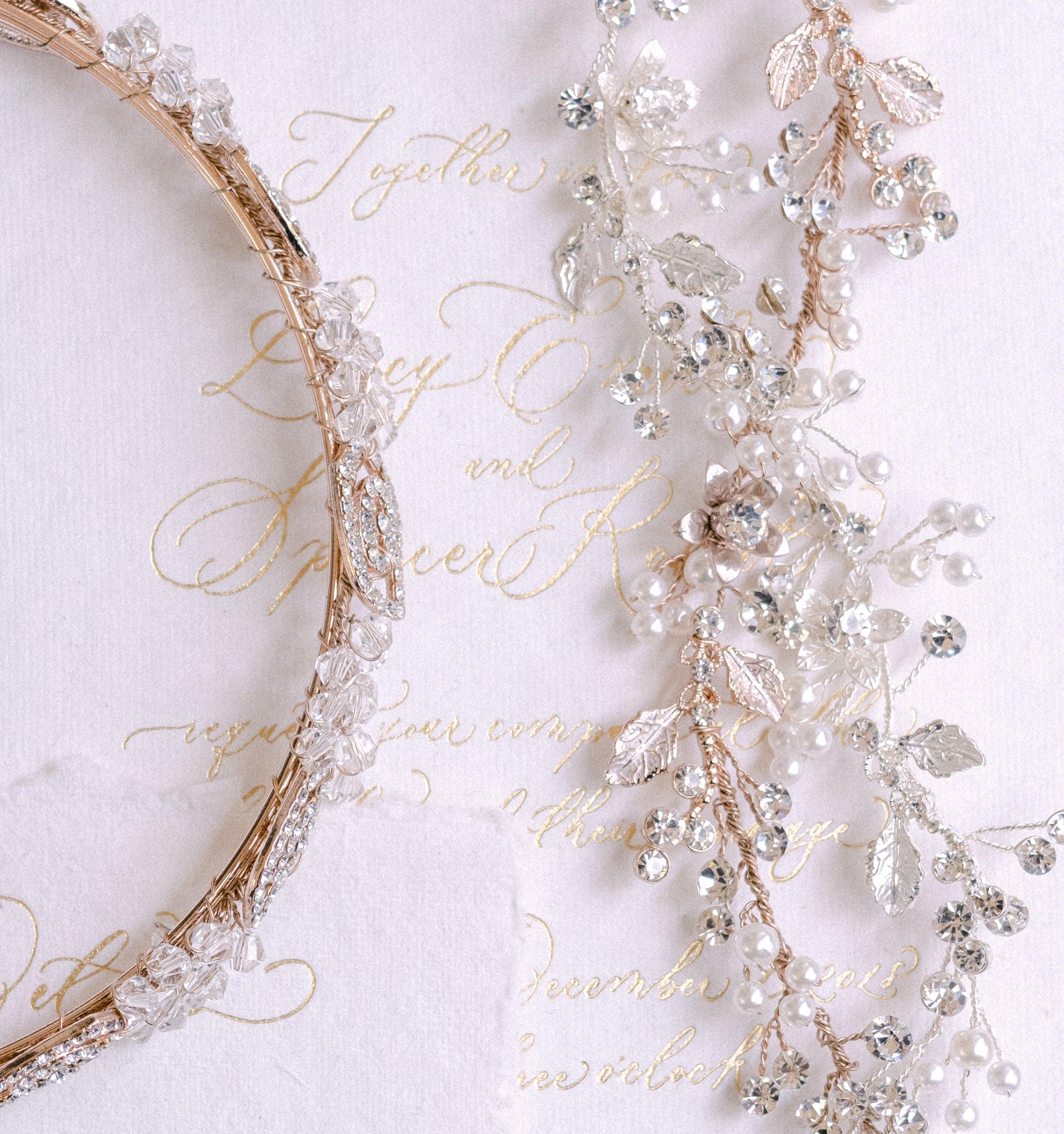 Carmella - Twin Row Mixed Bridal Hair Vine