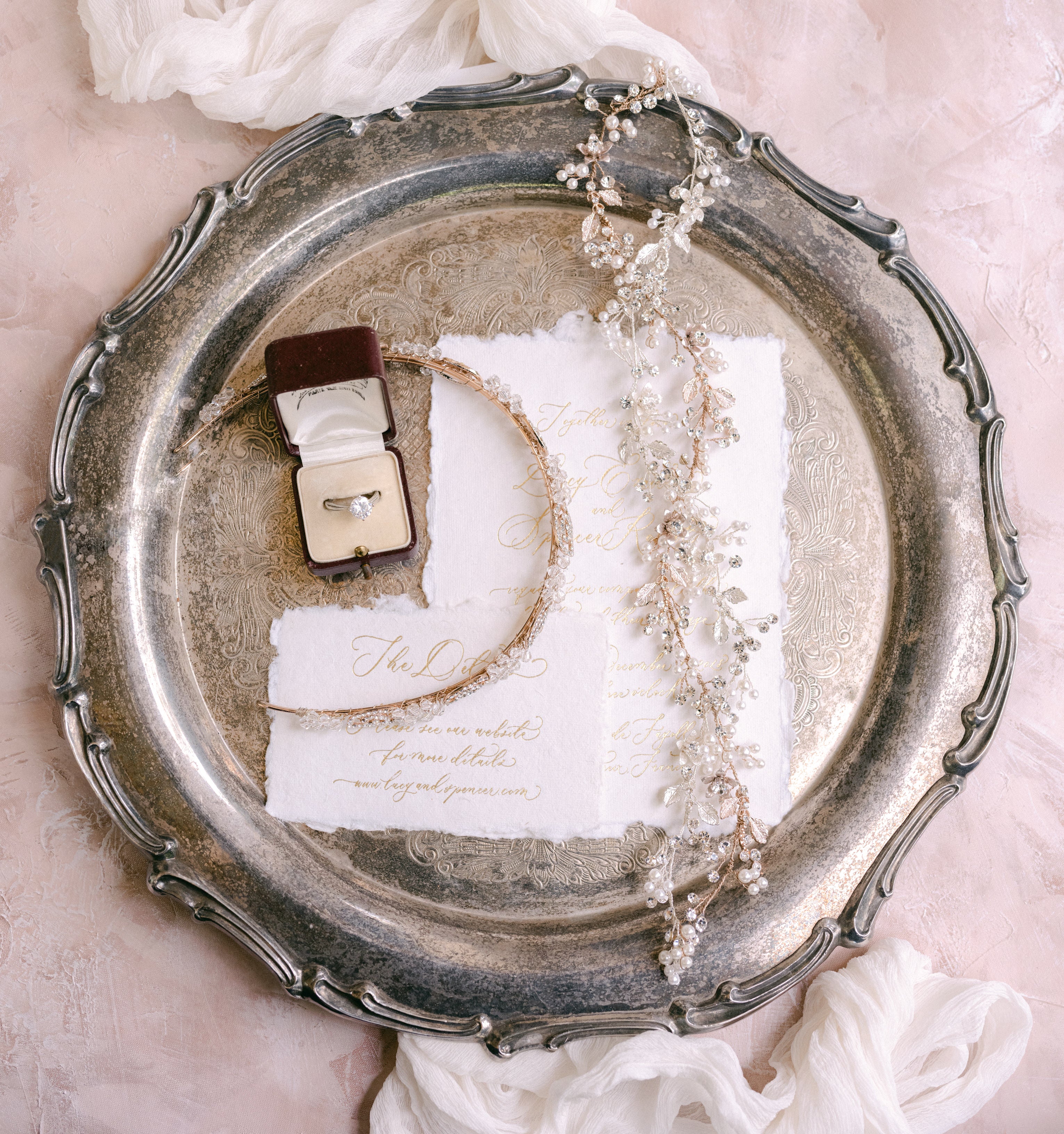 Carmella - Twin Row Mixed Bridal Hair Vine