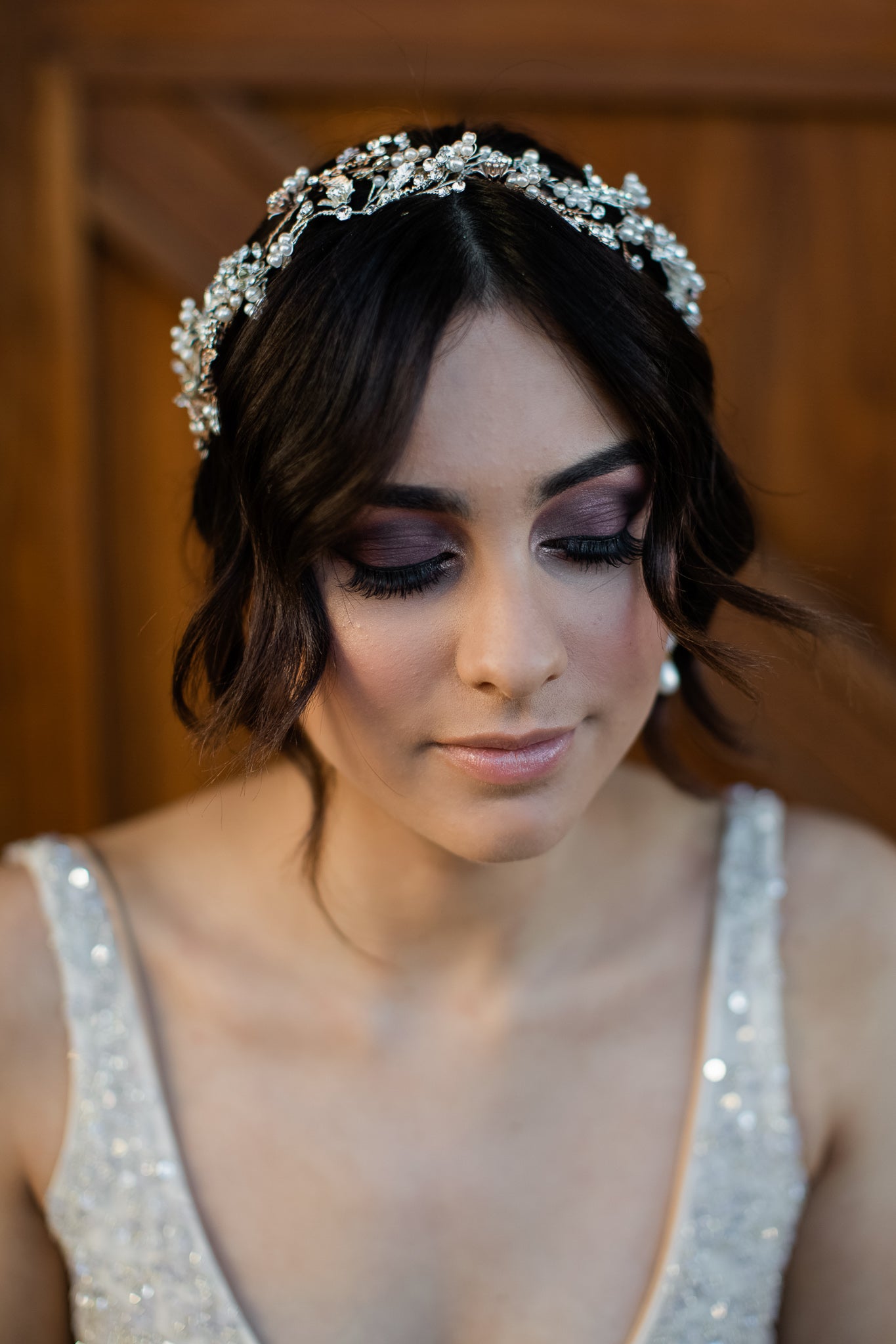 Carmella - Twin Row Mixed Bridal Hair Vine