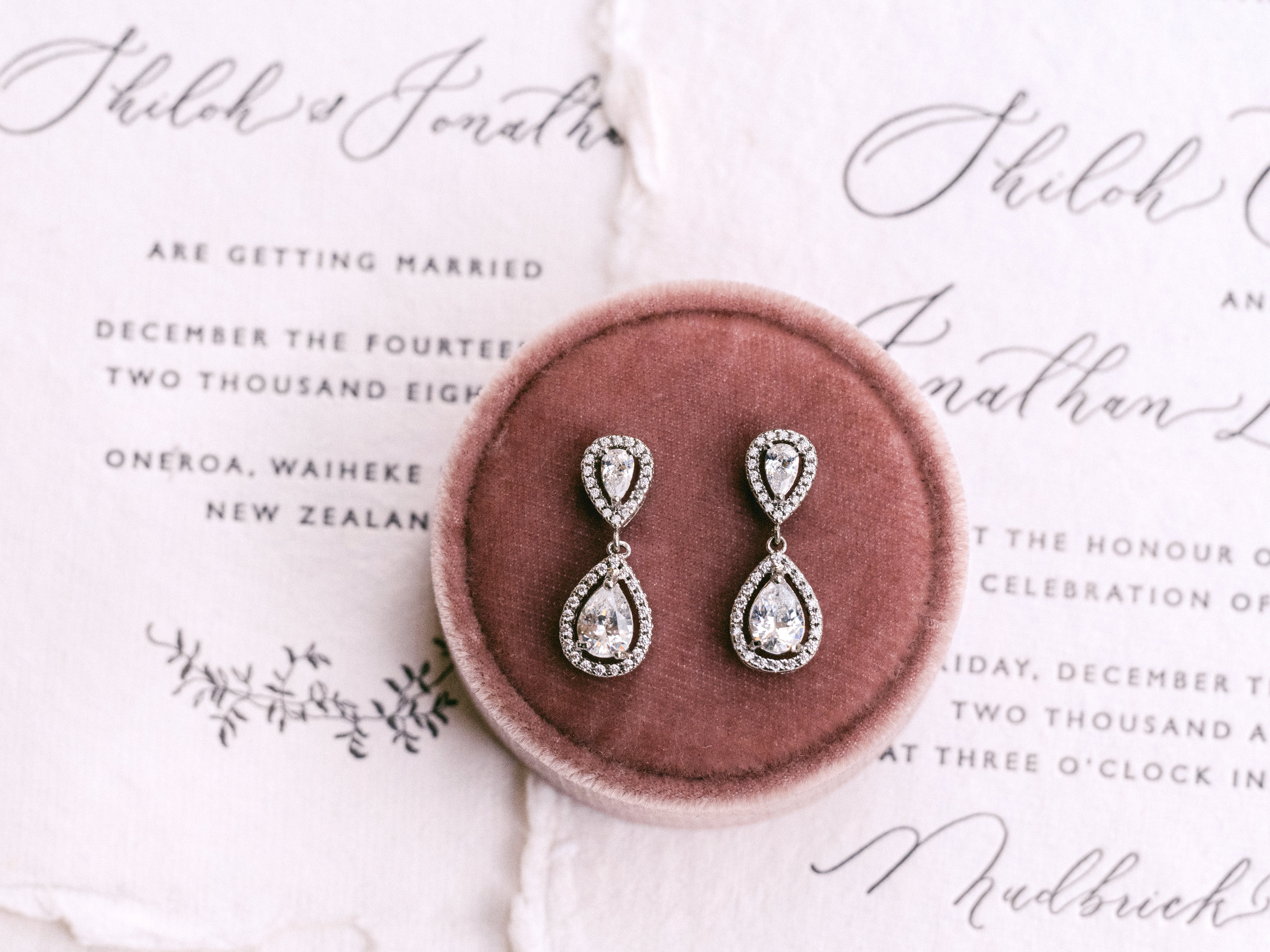 Buy Grace - Modern Crystal Teardrop Bridal Earrings online | The White Collection Australia