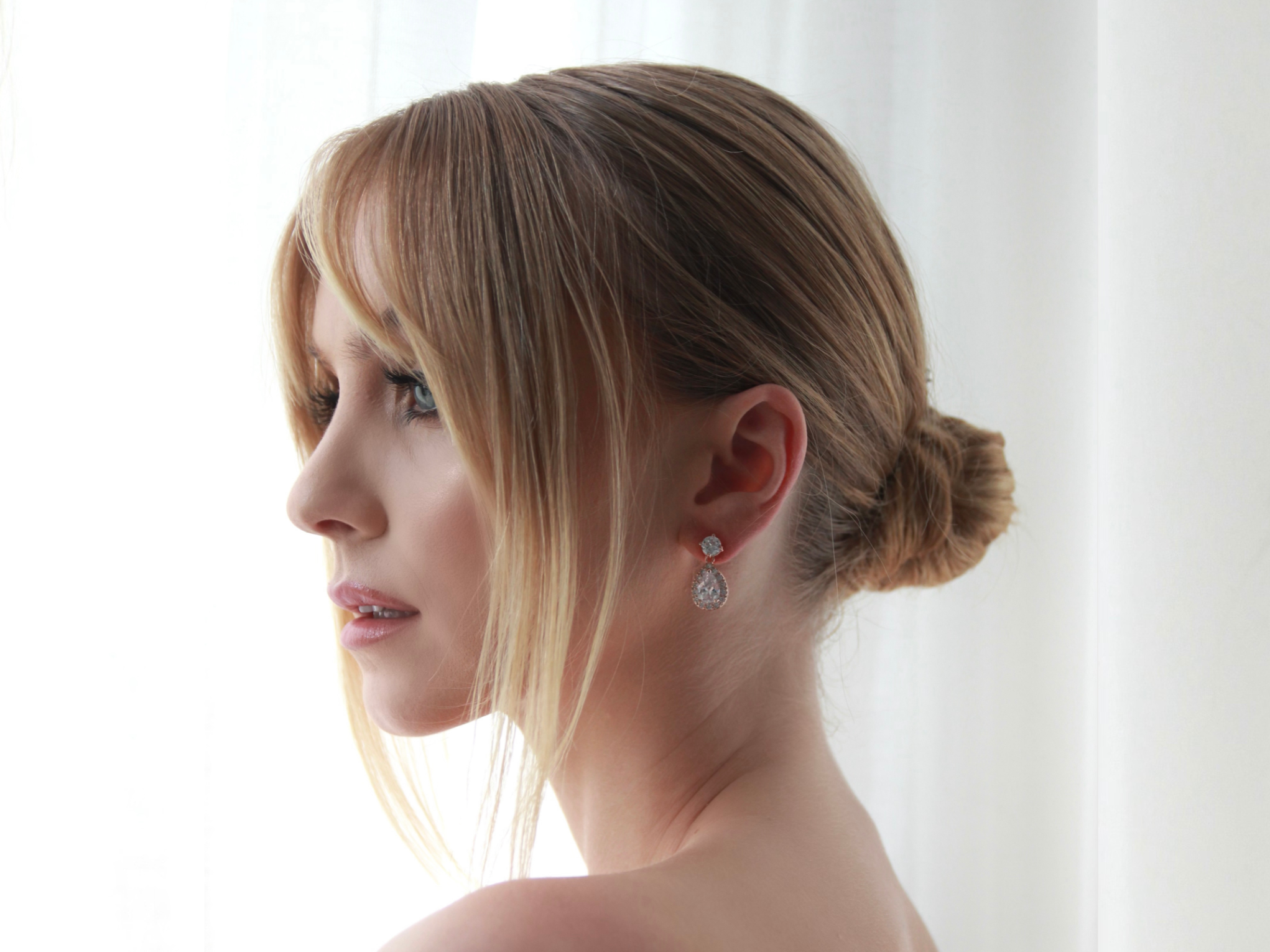 Buy Kate - Sweet Teardrop Crystal Bridal Drop Earrings online | The White Collection Australia