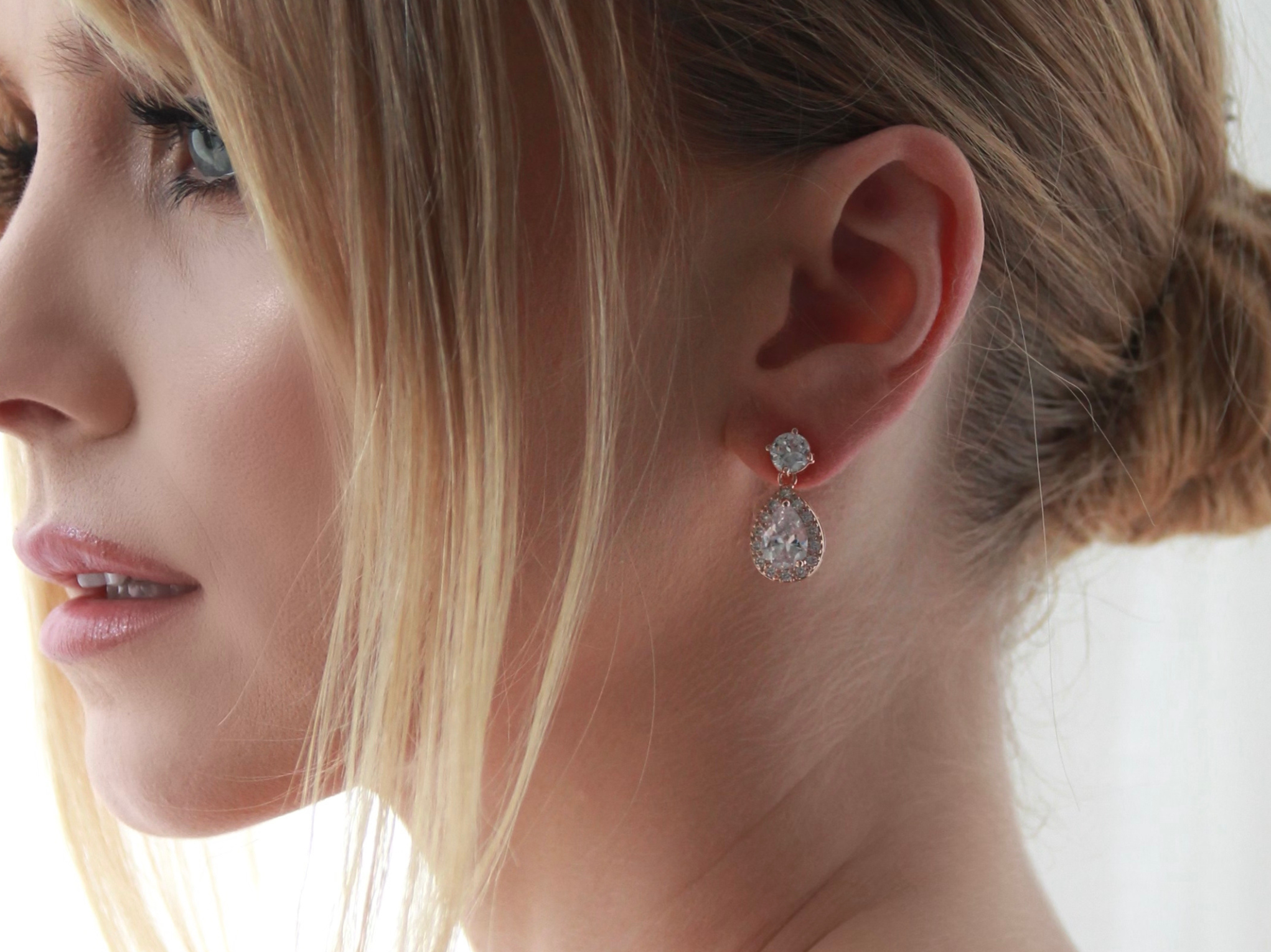 Buy Kate - Sweet Teardrop Crystal Bridal Drop Earrings online | The White Collection Australia