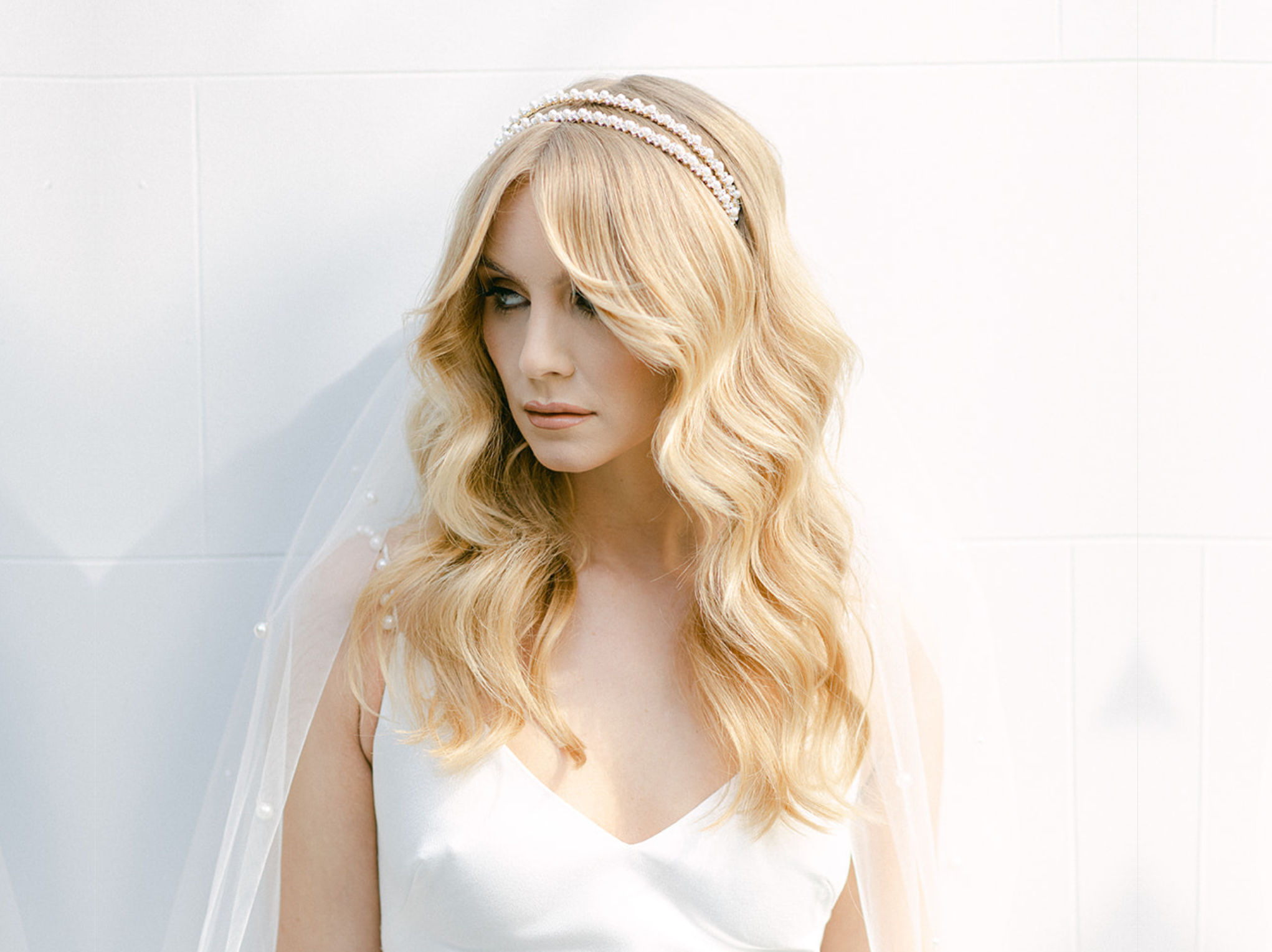 Buy Lauren - Crystal & Pearl Bridal Double Headband online | The White Collection Australia