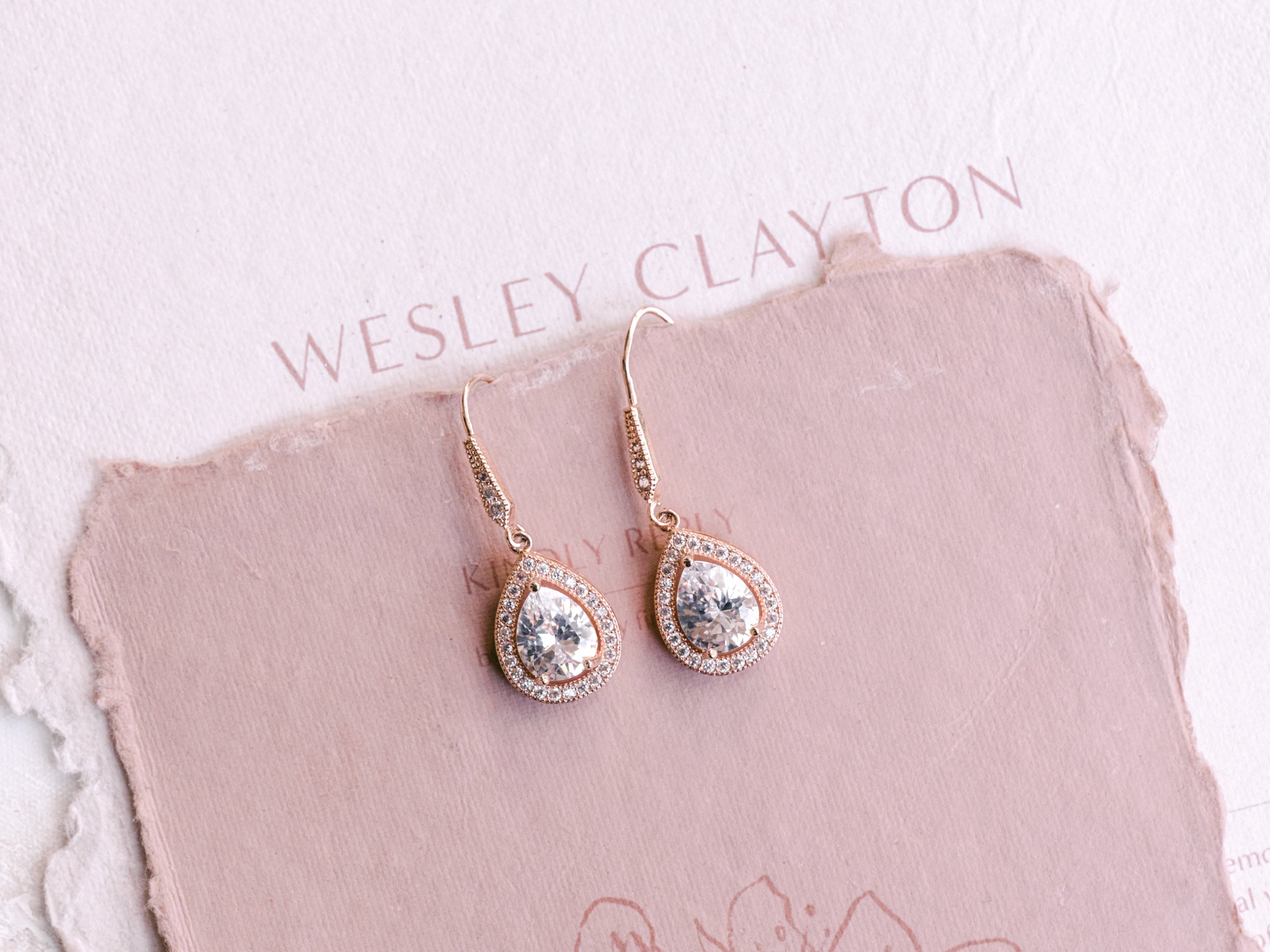 Buy Mia - Elegant Crystal Drop Bridal Earrings online | The White Collection Australia