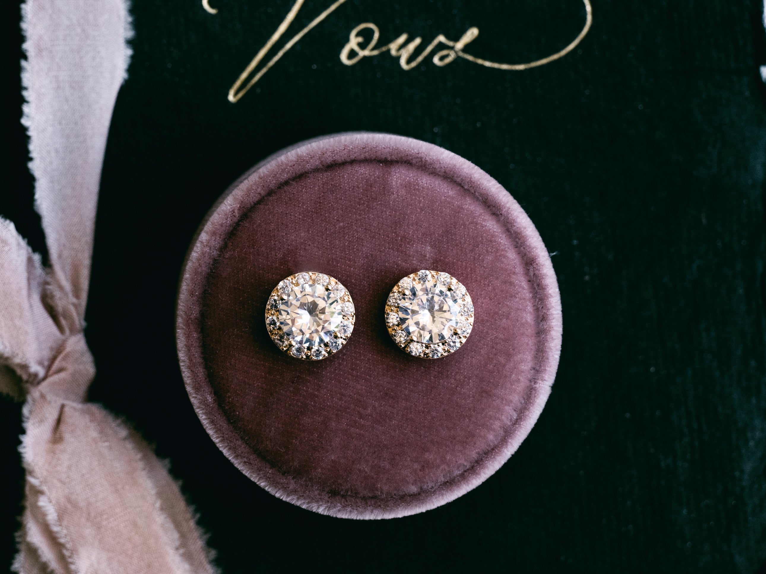 Buy Natalie - Lovely Round Crystal Bridal Stud Earrings online | The White Collection Australia