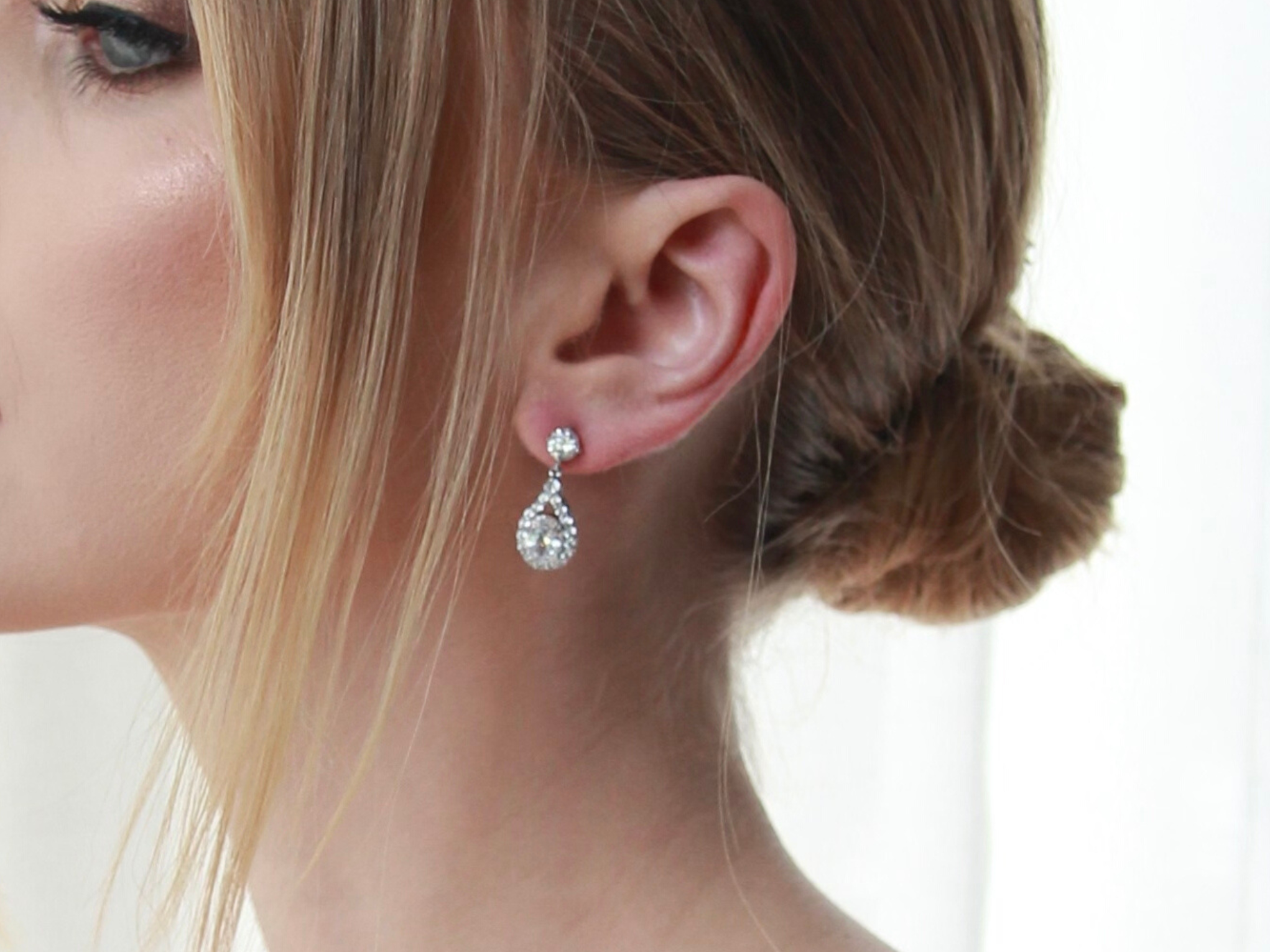 Buy Nova - Petite Crystal Bridal Drop Earrings online | The White Collection Australia