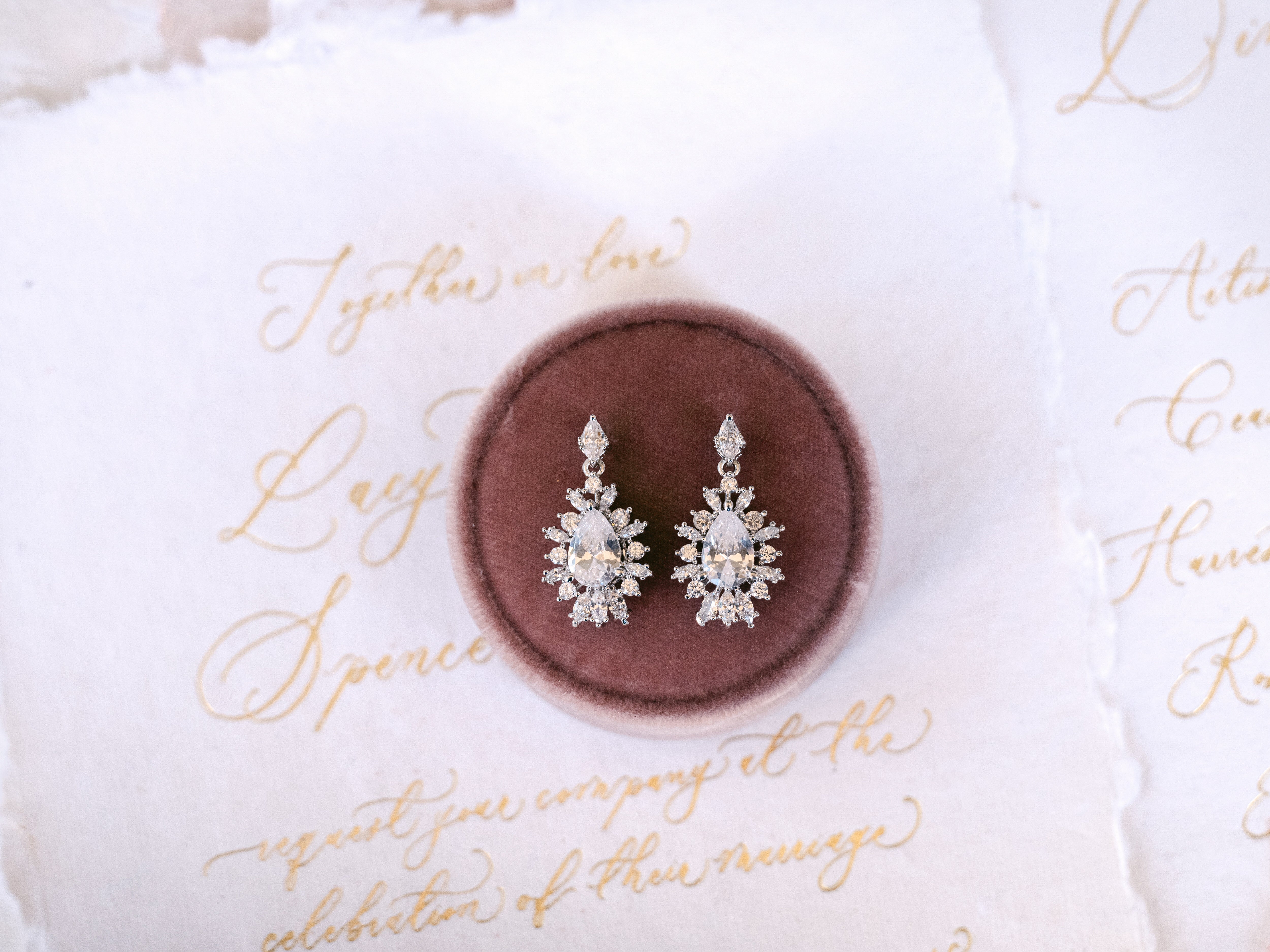 Buy Renee - Intricate Crystal Bridal Drop Earrings online | The White Collection Australia