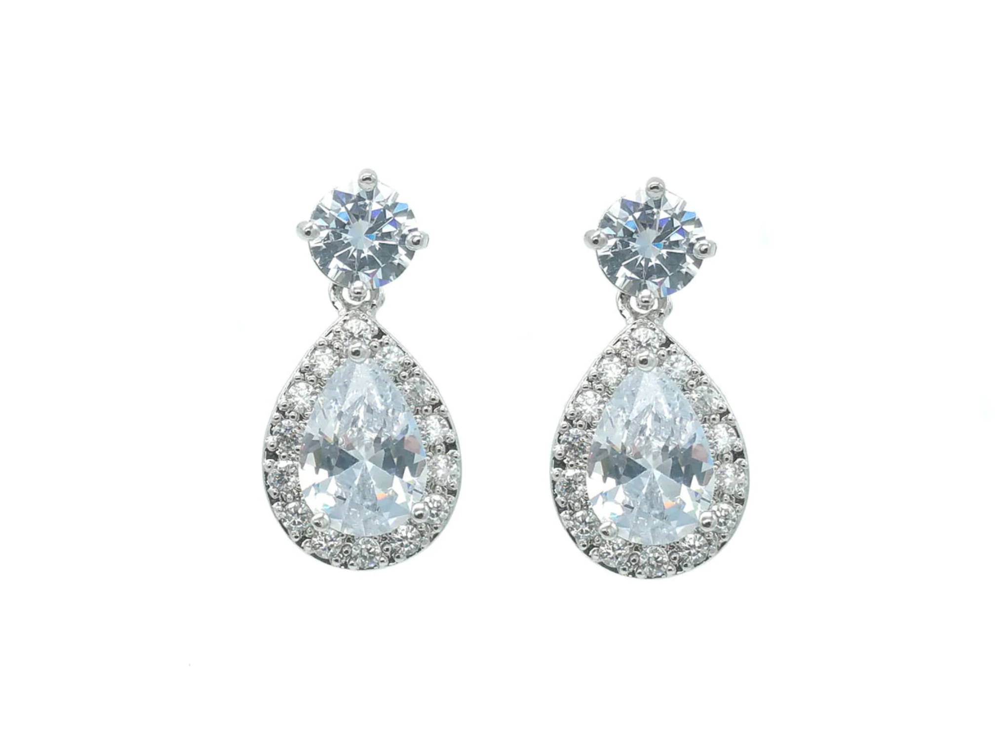 Buy Kate - Sweet Teardrop Crystal Bridal Drop Earrings online | The White Collection Australia