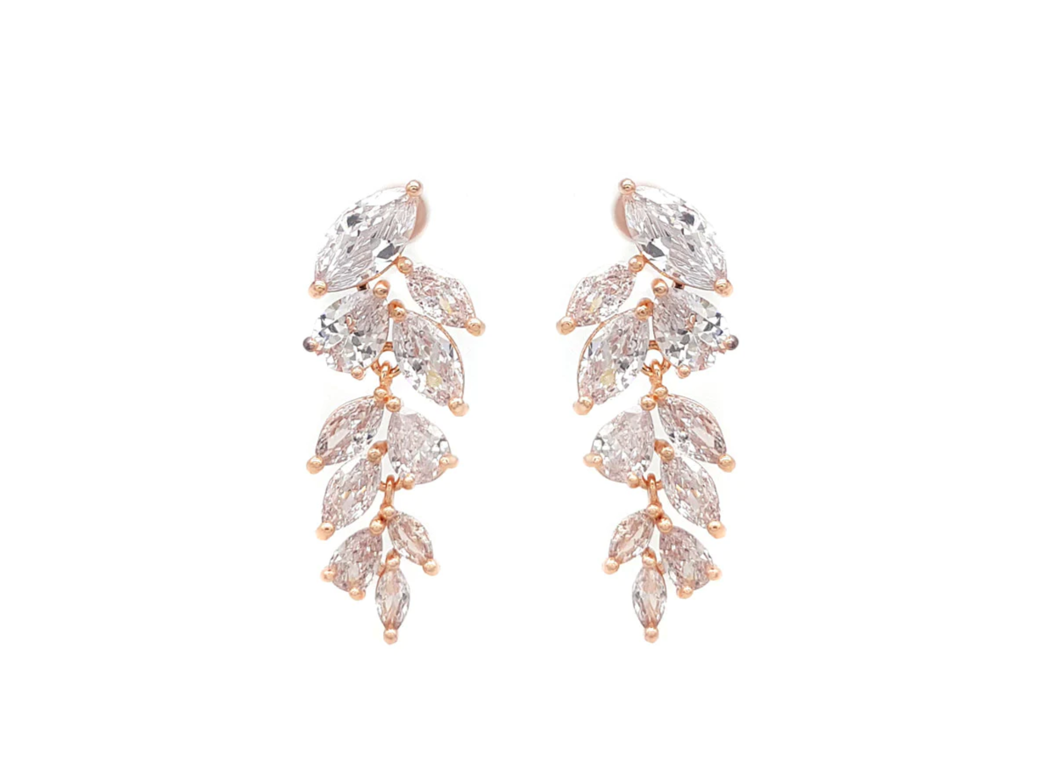 Buy Eva - Crystal Leaf Drop Bridal Earrings online | The White Collection Australia