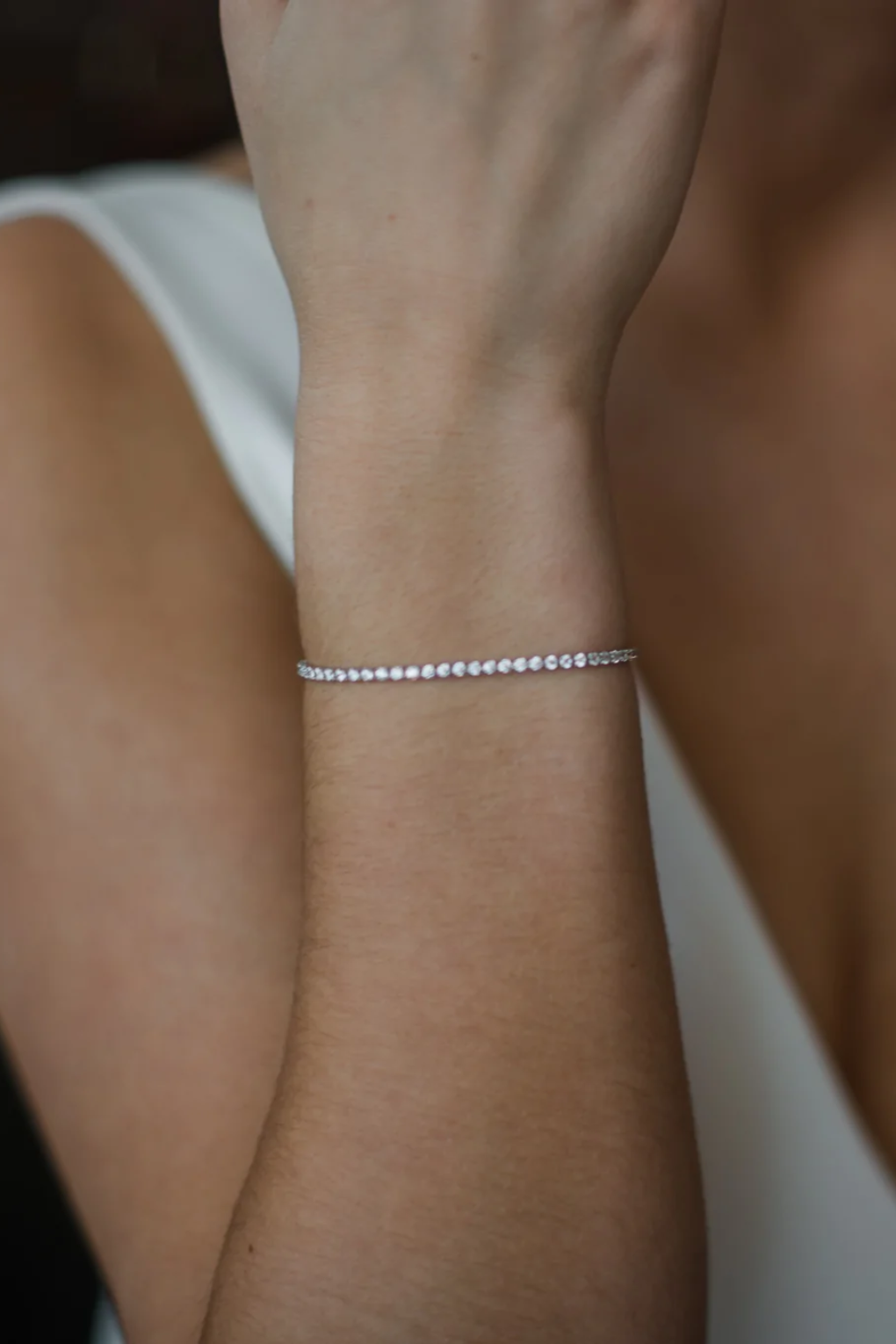 Buy Abbie - Delicate Bridal Tennis Bracelet online | The White Collection Australia