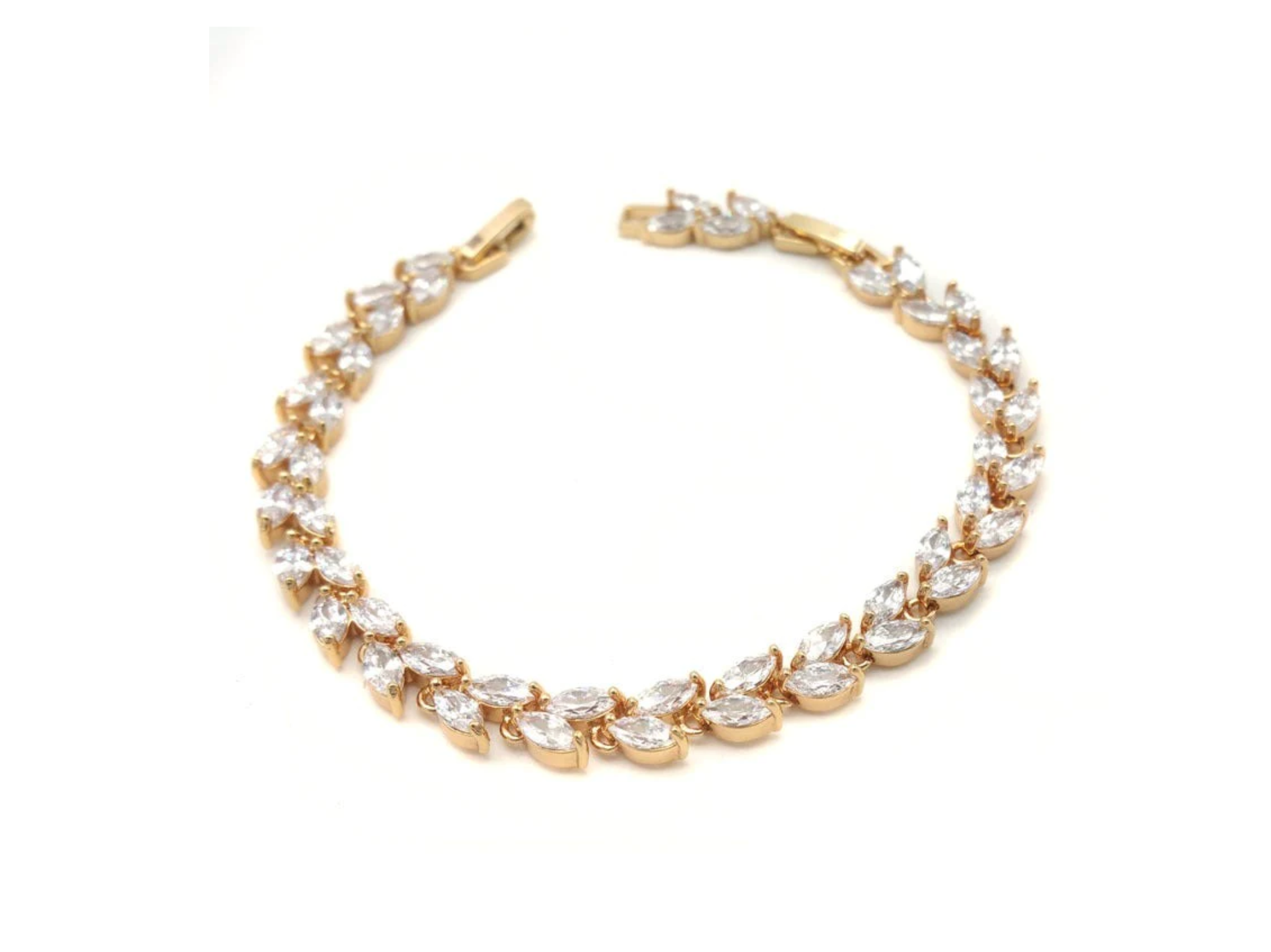 Buy Emma - Marquise Leaf Crystal Bridal Bracelet online | The White Collection Australia
