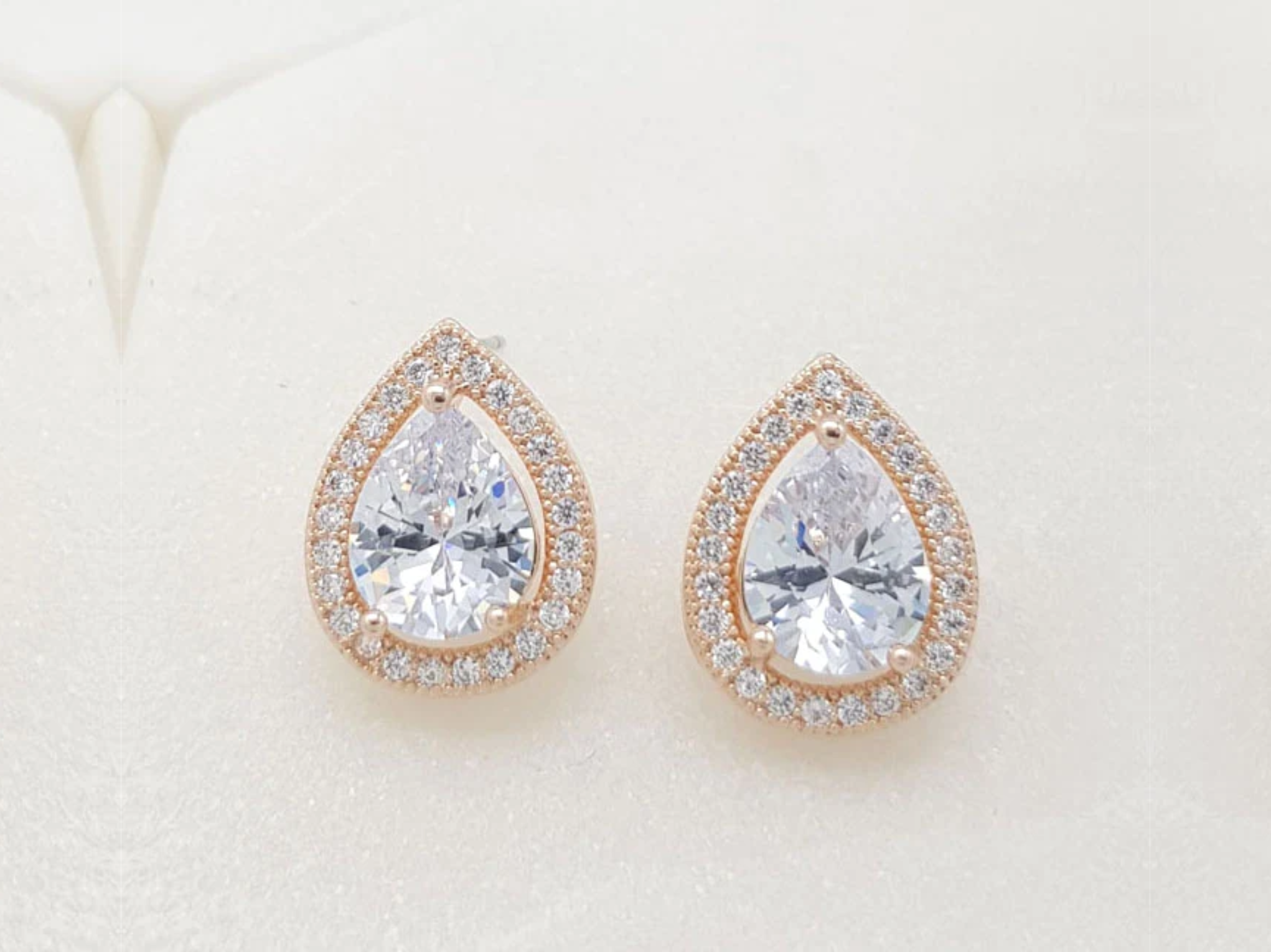 Buy Juliette - Classic Teardrop Crystal Bridal Stud Earrings online | The White Collection Australia