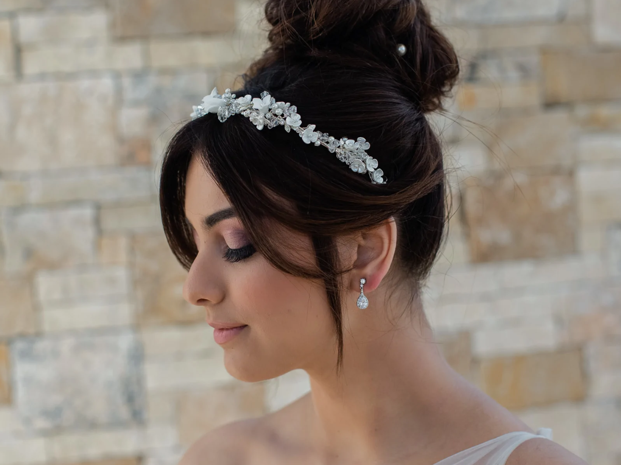 Buy Emily - Petite Teardrop Crystal Bridal Earrings online | The White Collection Australia