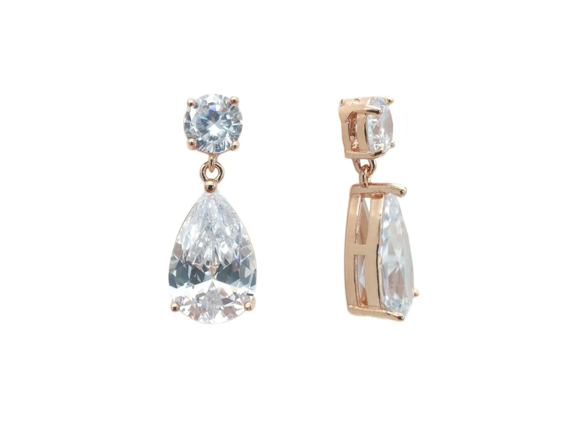 Buy Claire - Classic Pear Crystal Bridal Drop Earrings online | The White Collection Australia