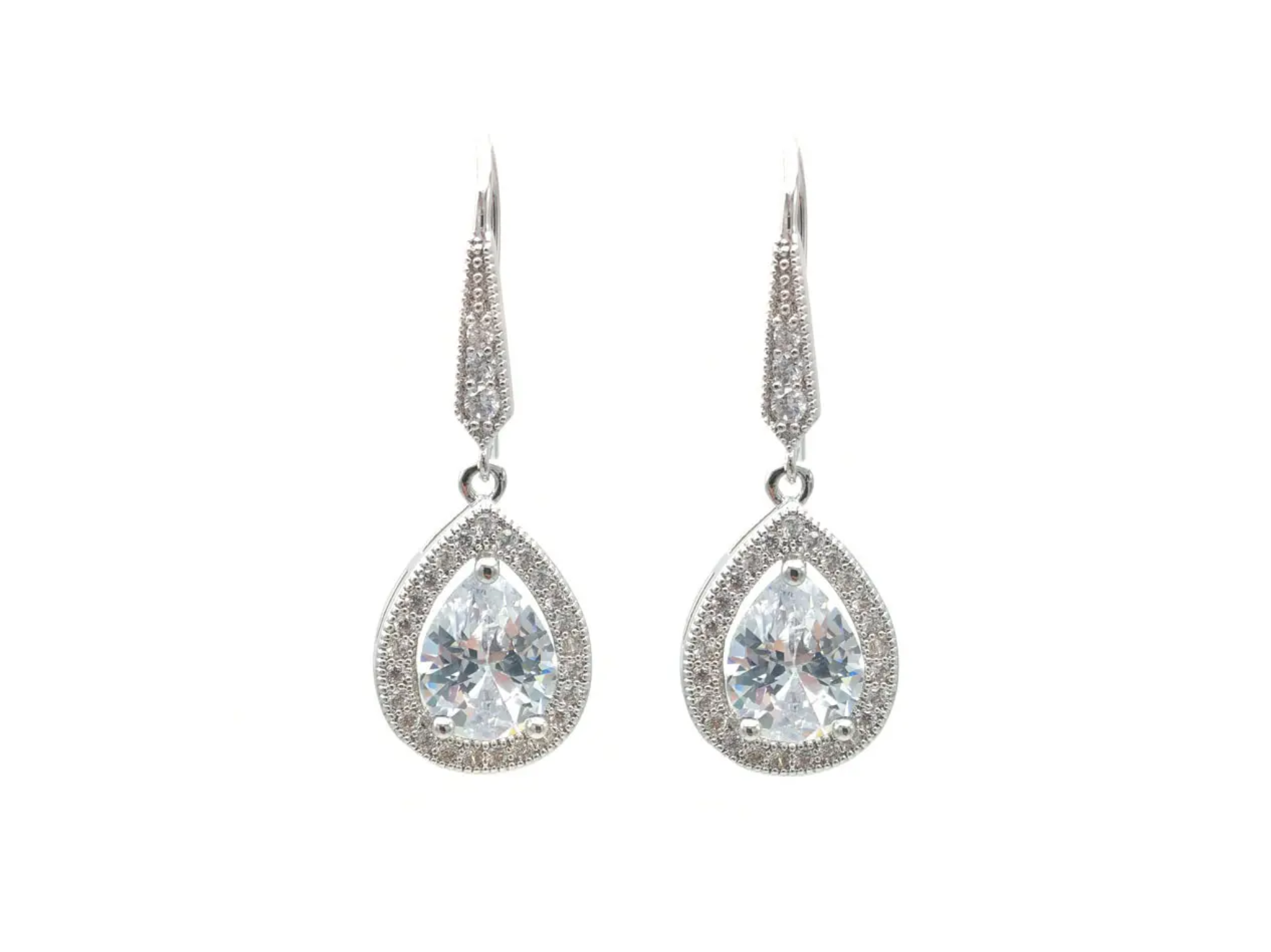 Buy Mia - Elegant Crystal Drop Bridal Earrings online | The White Collection Australia