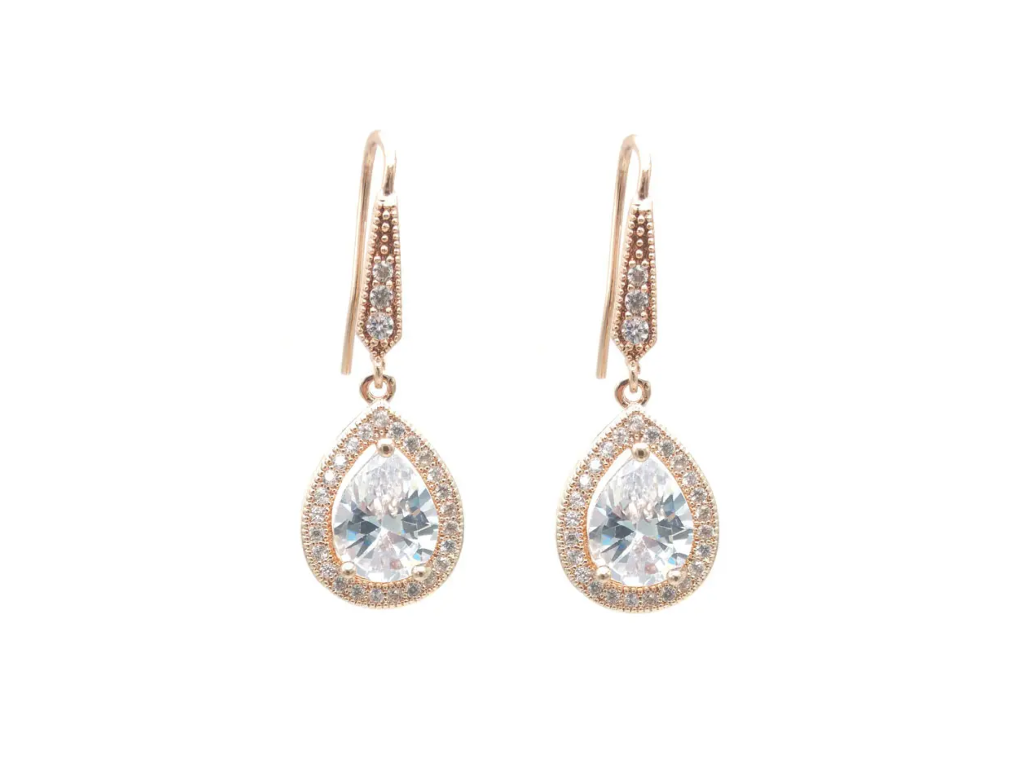 Buy Mia - Elegant Crystal Drop Bridal Earrings online | The White Collection Australia