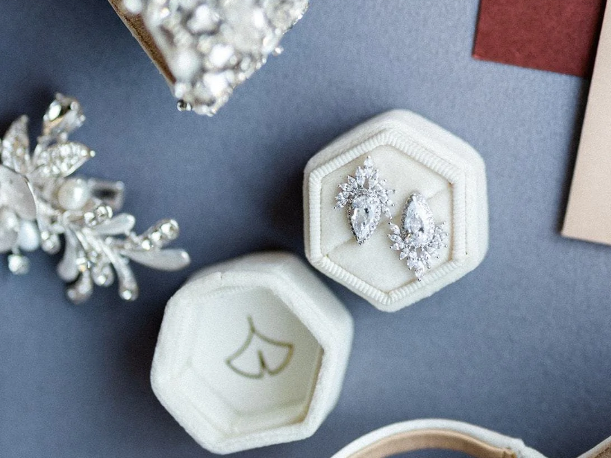 Buy Harlow - Crystal Pear & Marquise Bridal Stud Earrings online | The White Collection Australia