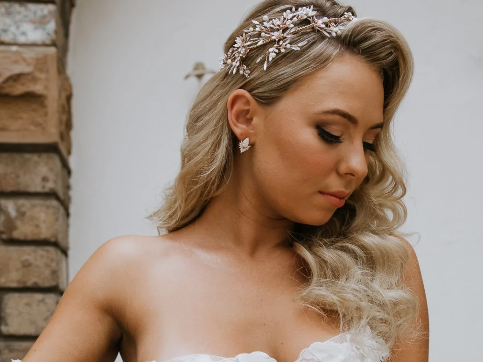 Buy Harlow - Crystal Pear & Marquise Bridal Stud Earrings online | The White Collection Australia