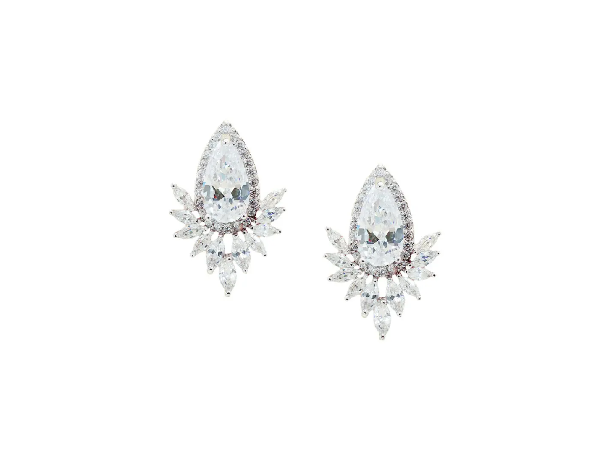 Buy Harlow - Crystal Pear & Marquise Bridal Stud Earrings online | The White Collection Australia