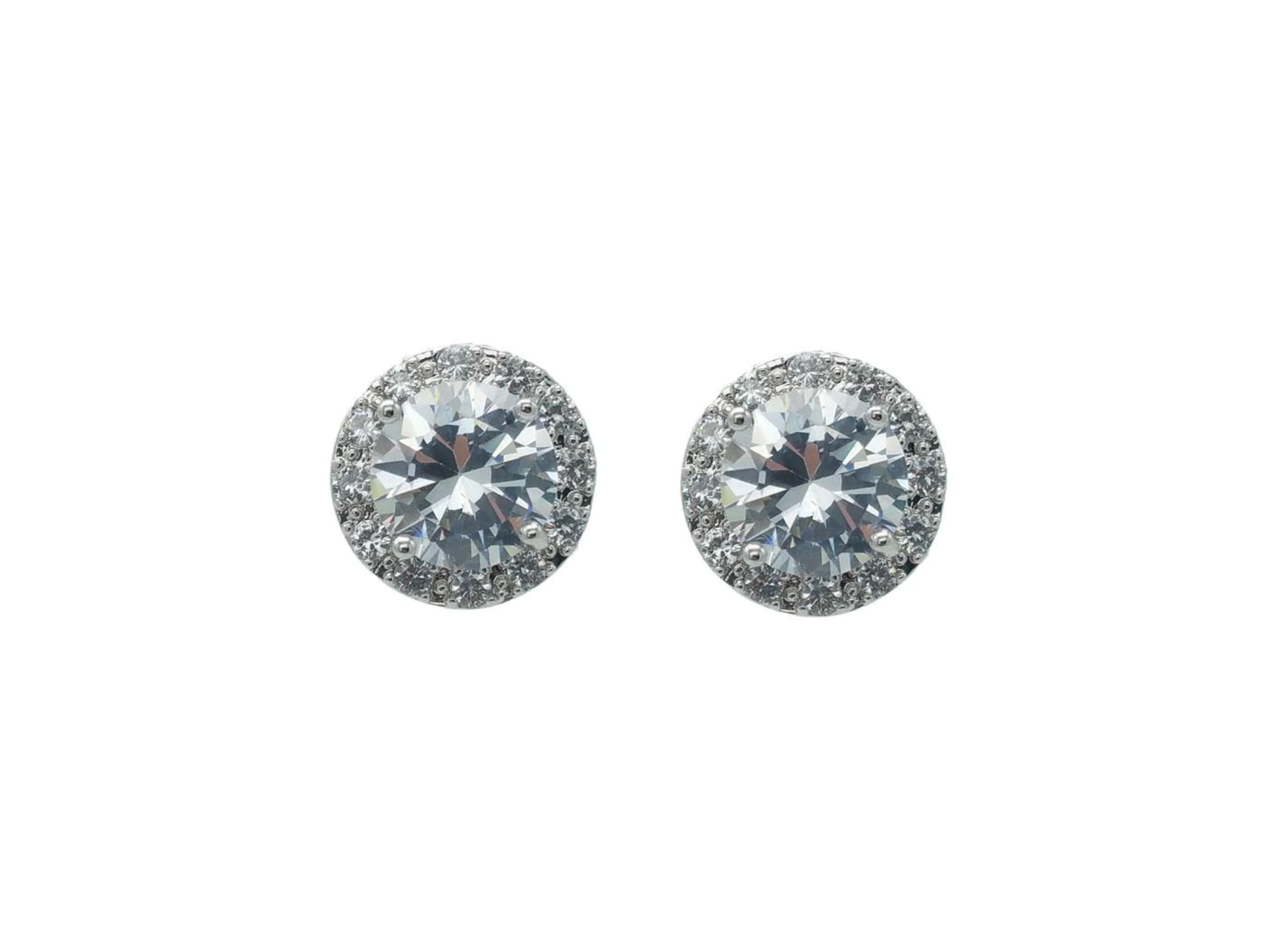 Buy Natalie - Lovely Round Crystal Bridal Stud Earrings online | The White Collection Australia