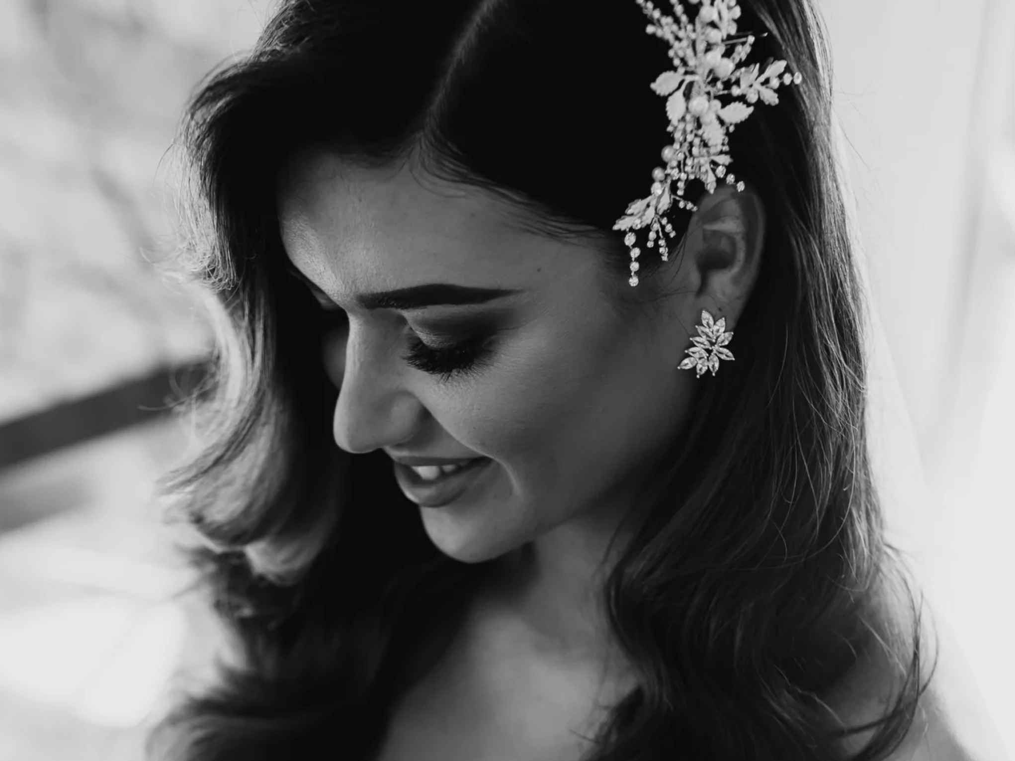 Buy Blake - Crystal Cluster Bridal Stud Earrings online | The White Collection Australia