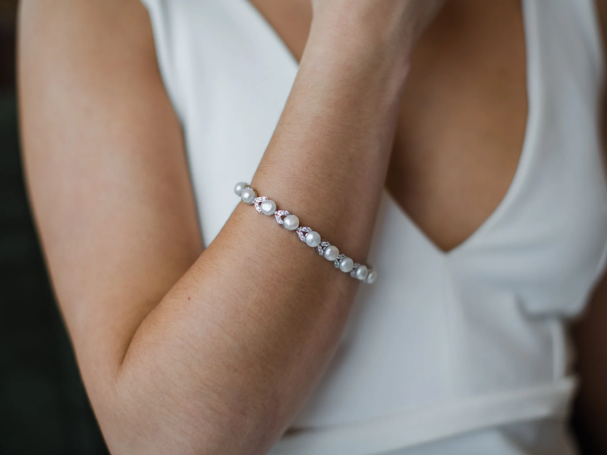 Buy Simone - Freshwater Pearl Bridal Bracelet online | The White Collection Australia
