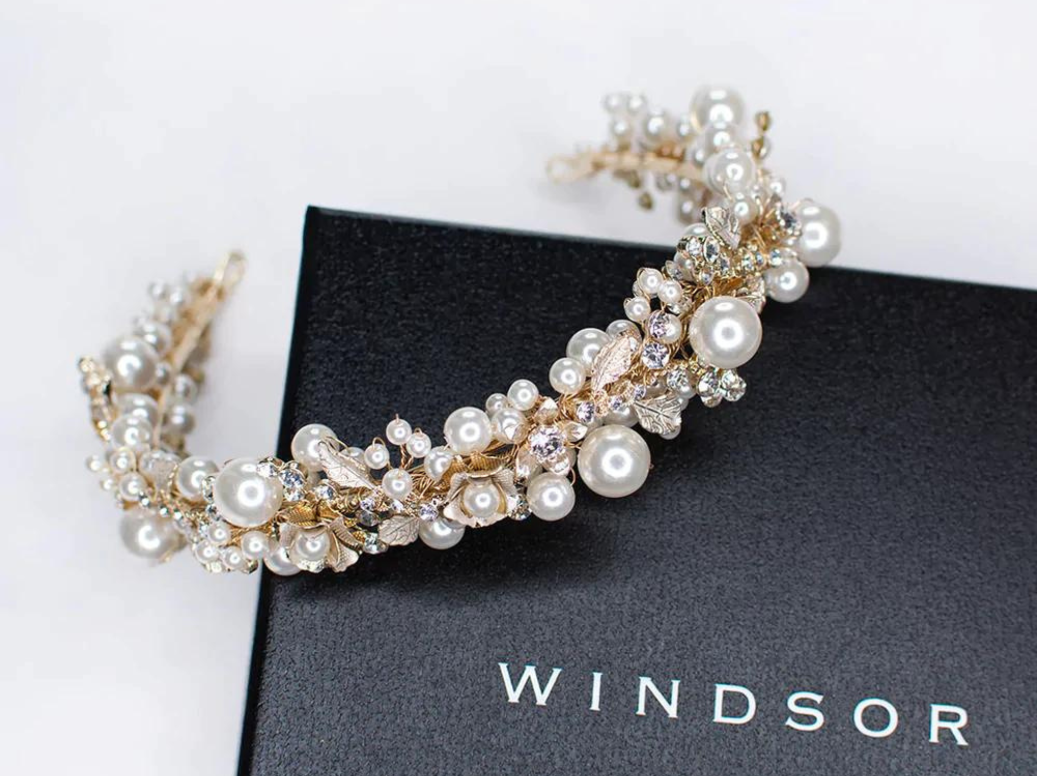Layla - Pearl Crystal Floral Bridal Headband
