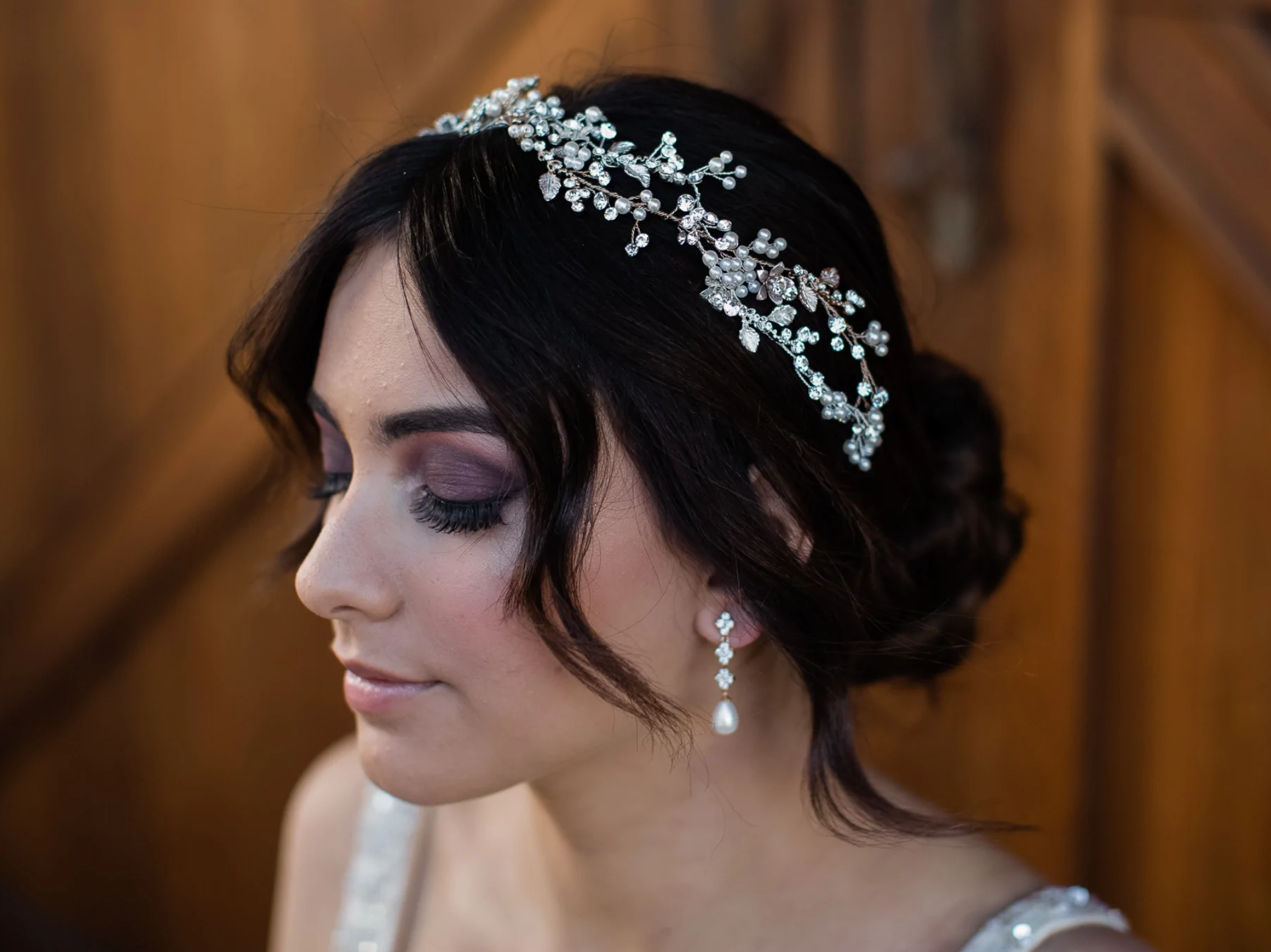 Carmella - Twin Row Mixed Bridal Hair Vine