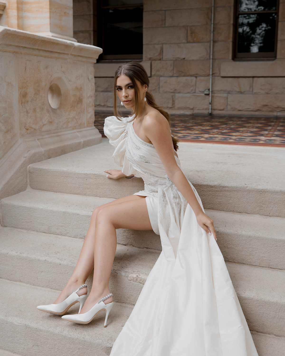 White and Ivory Block Heels for Your Wedding Day