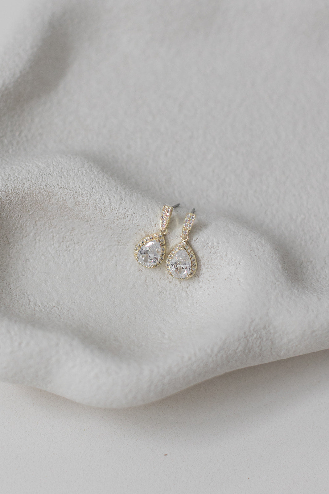 Buy Melissa - Classic Pear Drop Crystal Bridal Earrings online | The White Collection Australia