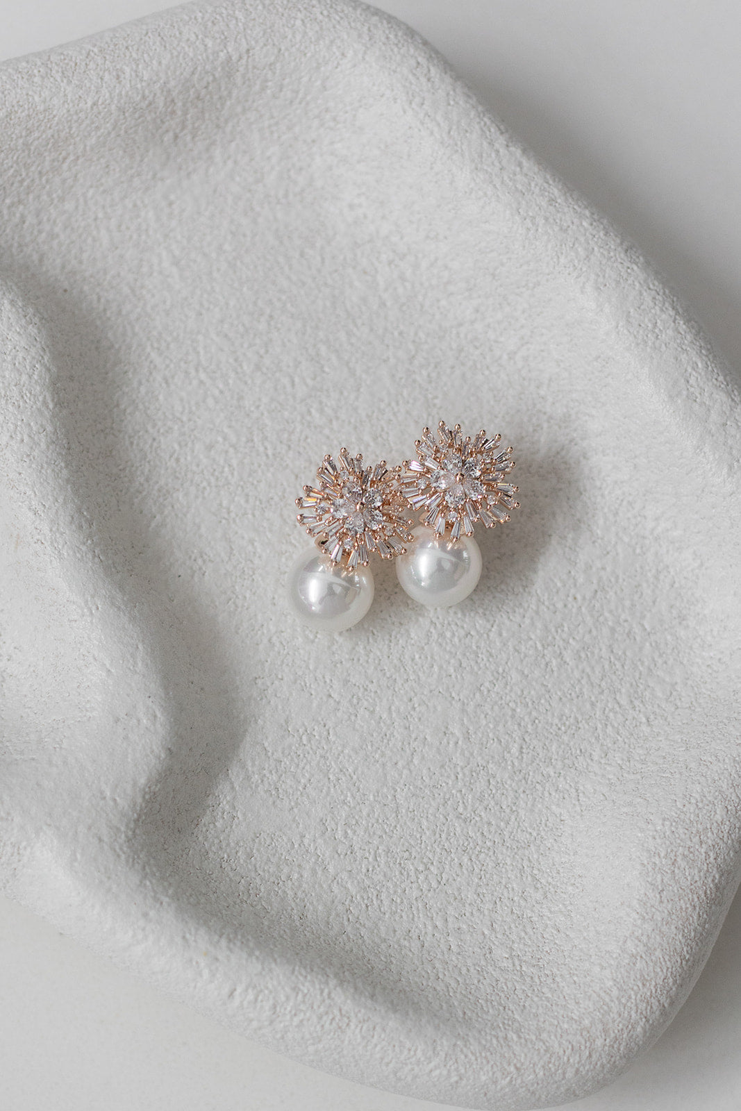 Ivy -  Statement Crystal Pearl Bridal Stud Earrings