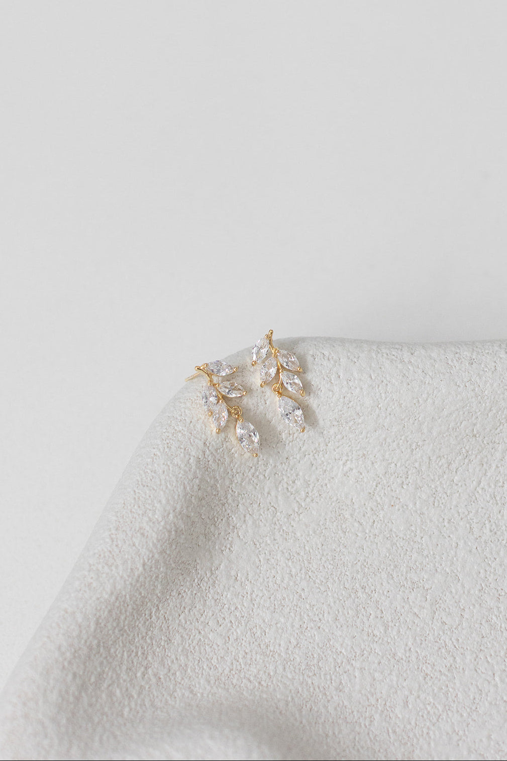 Buy Eve - Crystal Dainty Leaf Drop Bridal Earrings online | The White Collection Australia
