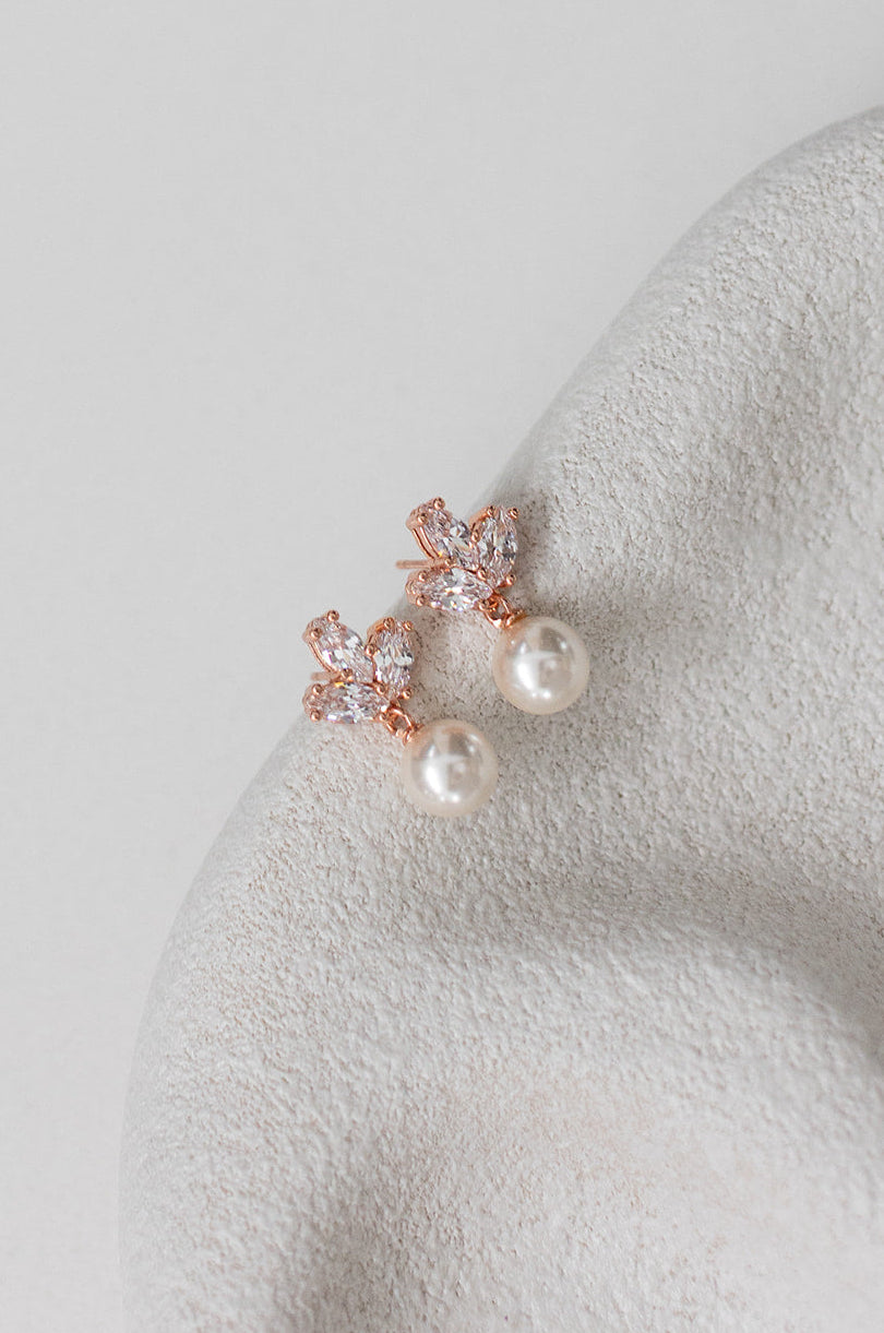 Buy Lola - Pretty Pearl Drop Bridal Earrings online | The White Collection Australia