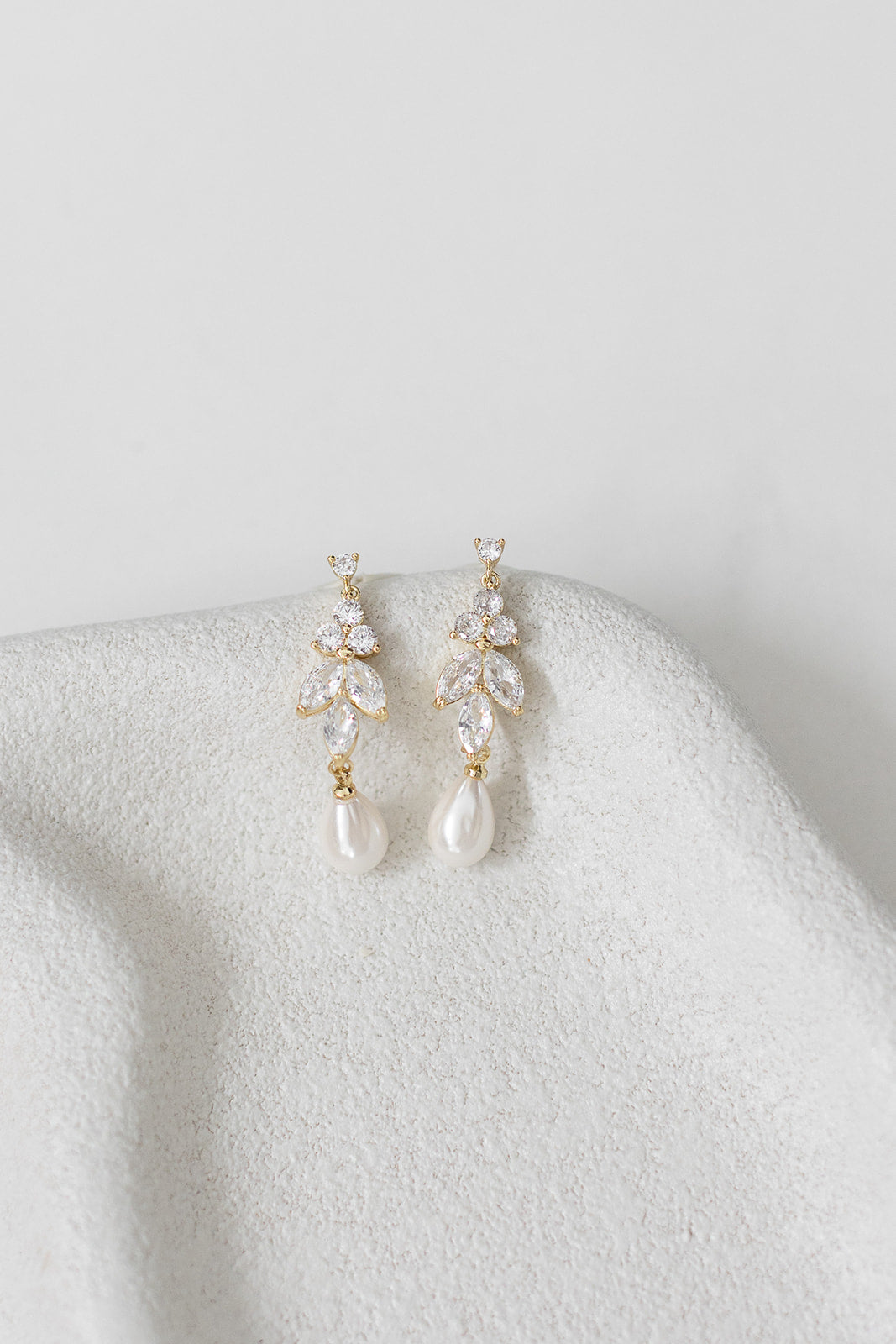 Buy Holly - Stunning Pearl Drop Bridal Earrings online | The White Collection Australia