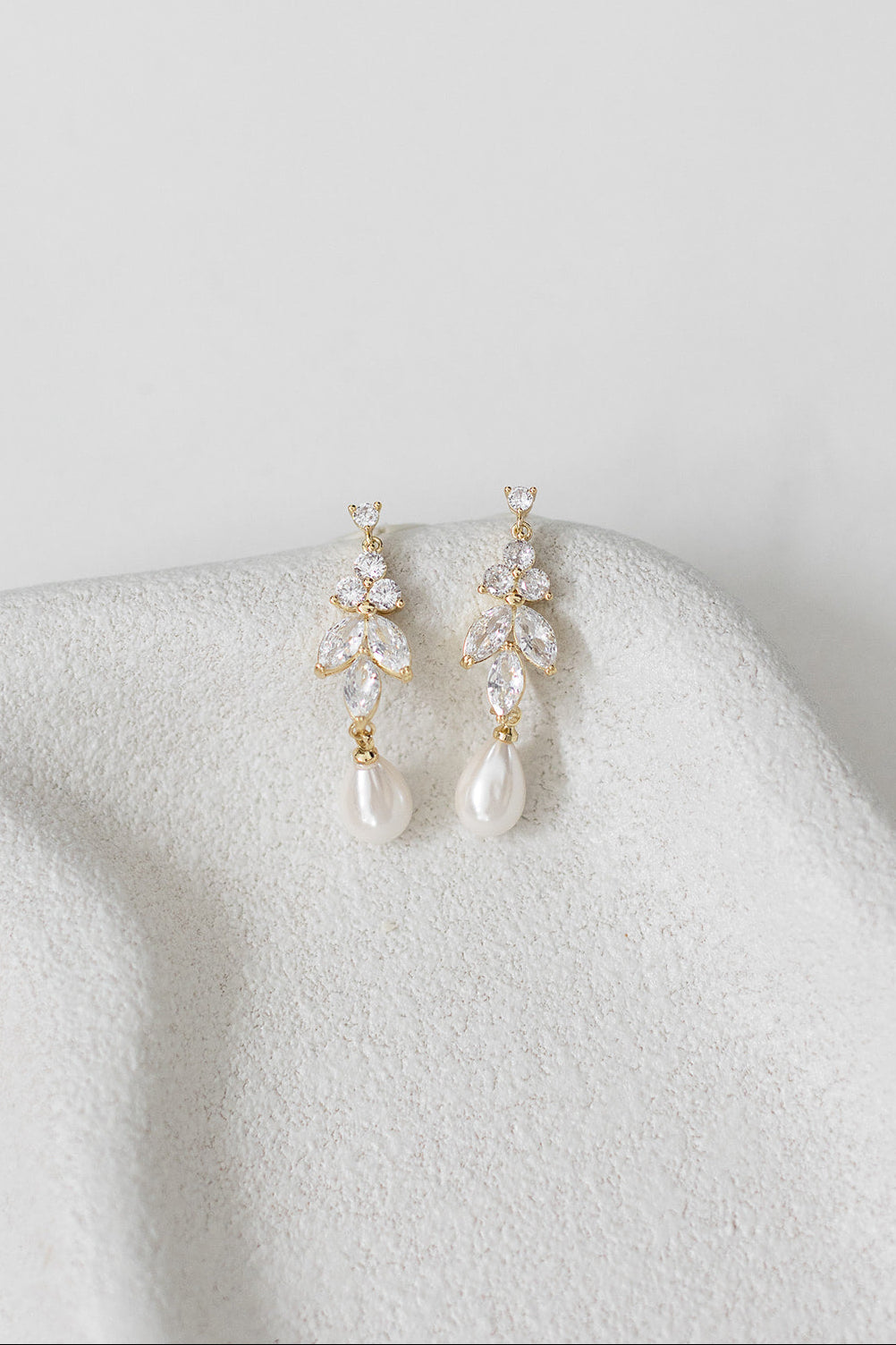 Buy Holly - Stunning Pearl Drop Bridal Earrings online | The White Collection Australia