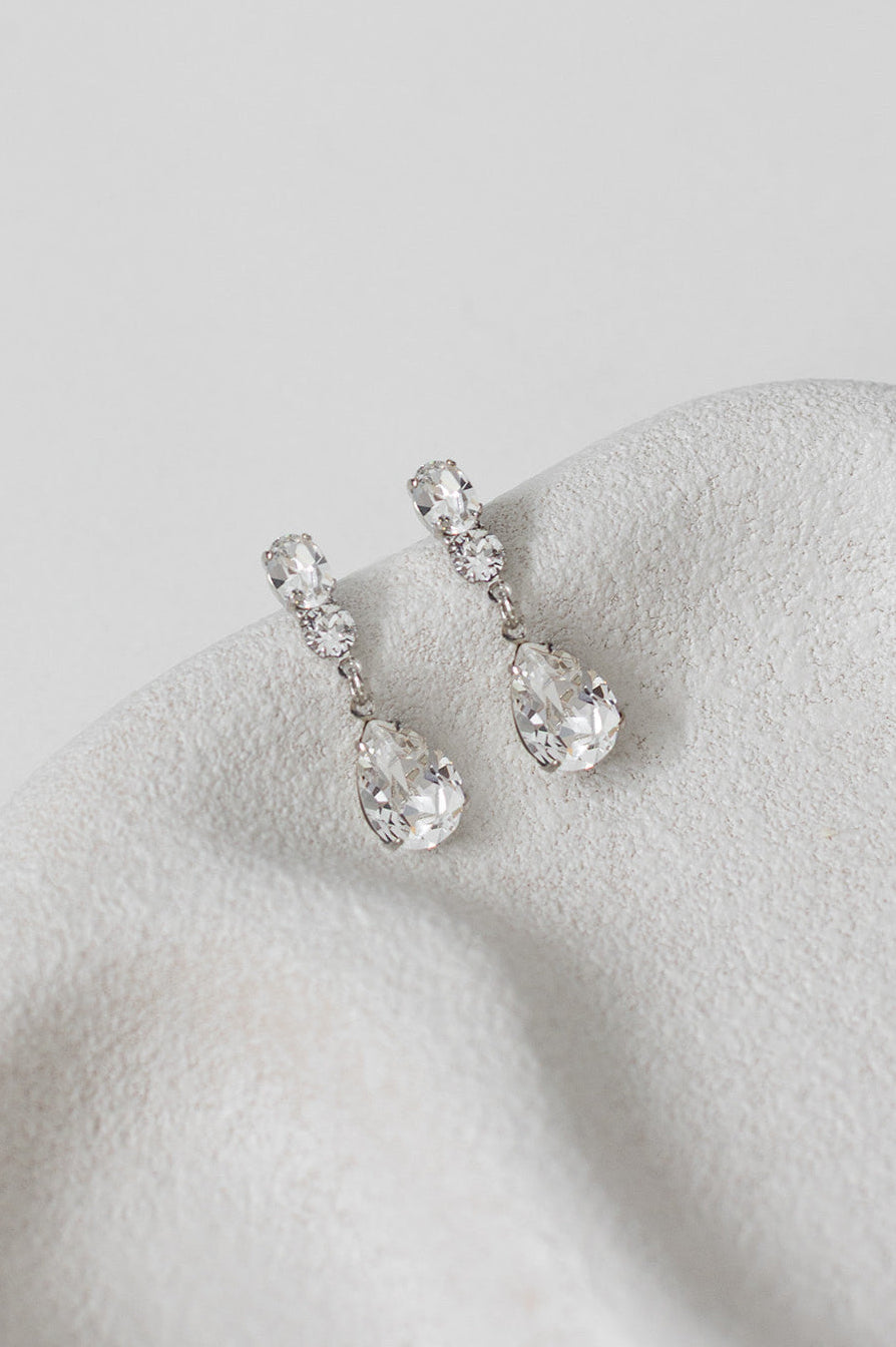 Buy Bianca - Swarovski Crystal Pear Drop Bridal Earrings online | The White Collection Australia