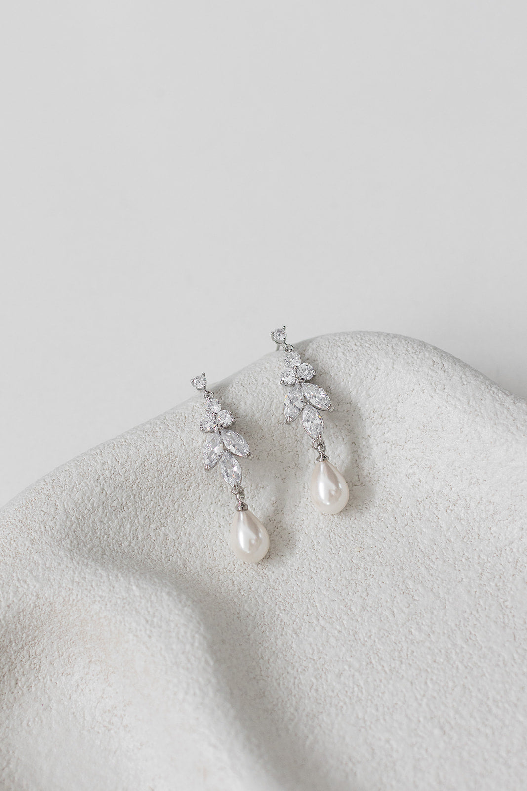 Buy Holly - Stunning Pearl Drop Bridal Earrings online | The White Collection Australia