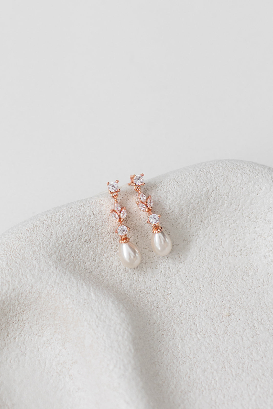 Buy Hazel - Delicate Pearl Drop Bridal Earrings online | The White Collection Australia