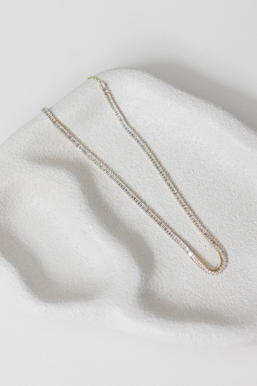 Sidney  - Classic Baguette Crystal Bridal Tennis Necklace