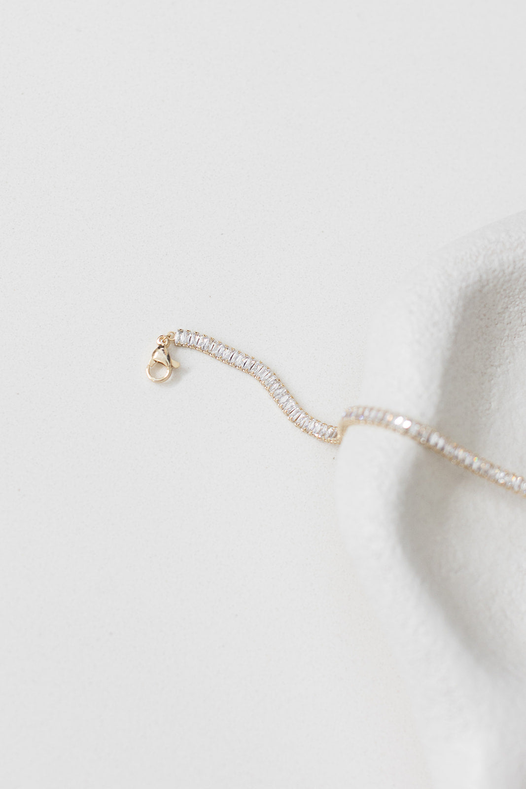 Sidney  - Classic Baguette Crystal Bridal Tennis Necklace