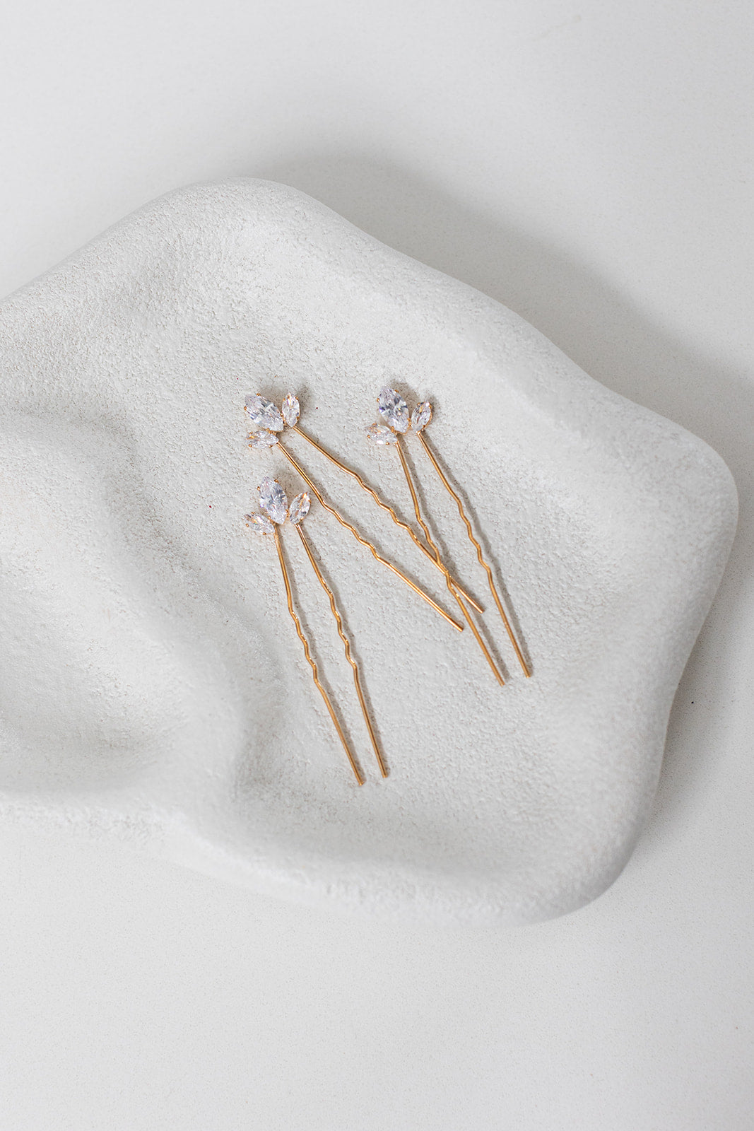 Buy Effie | Marquise Crystal Bridal Hair Pin Trio online | The White Collection Australia