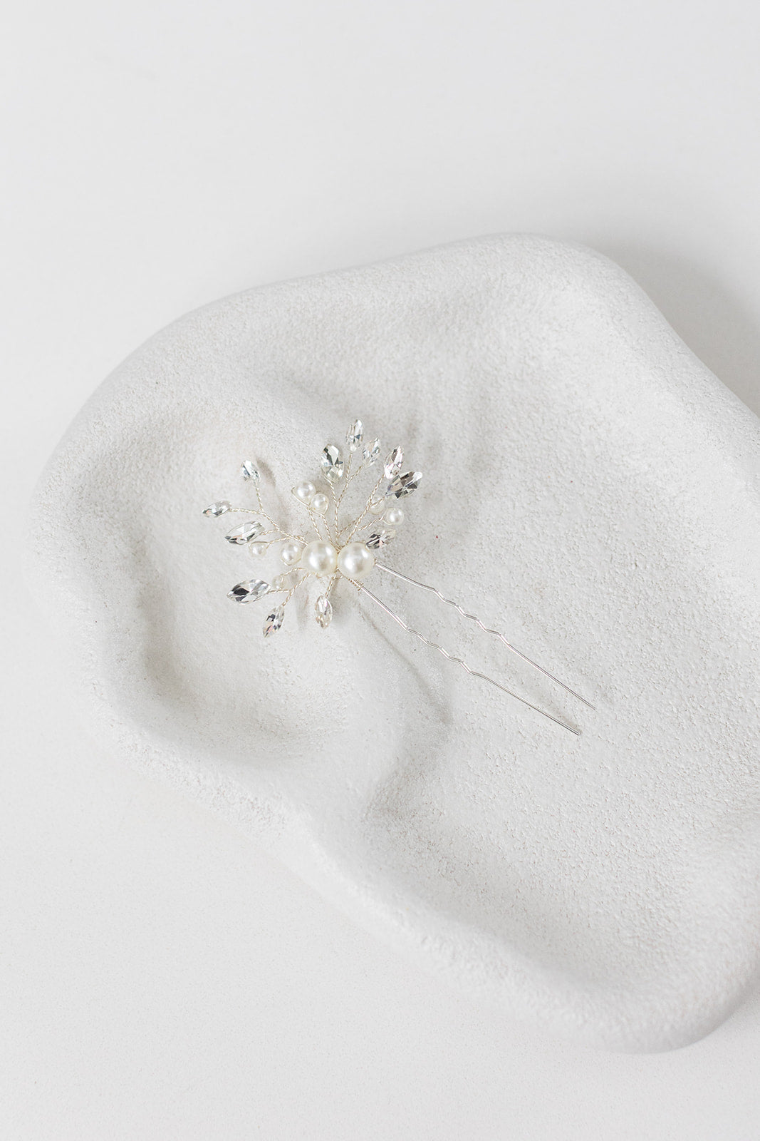 Buy Navette Crystal & Pearl Bridal Hair Pin Single online | The White Collection Australia