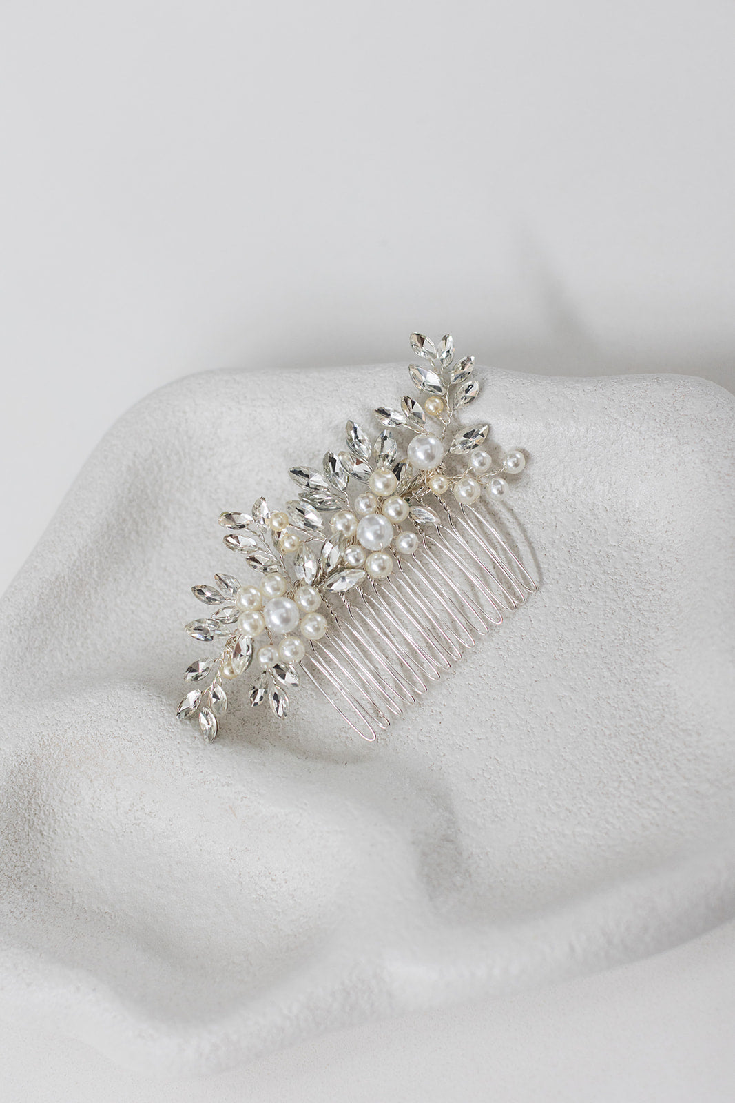 Buy Faye - Shimmering Crystal and Pearl Bridal Hair Comb online | The White Collection Australia