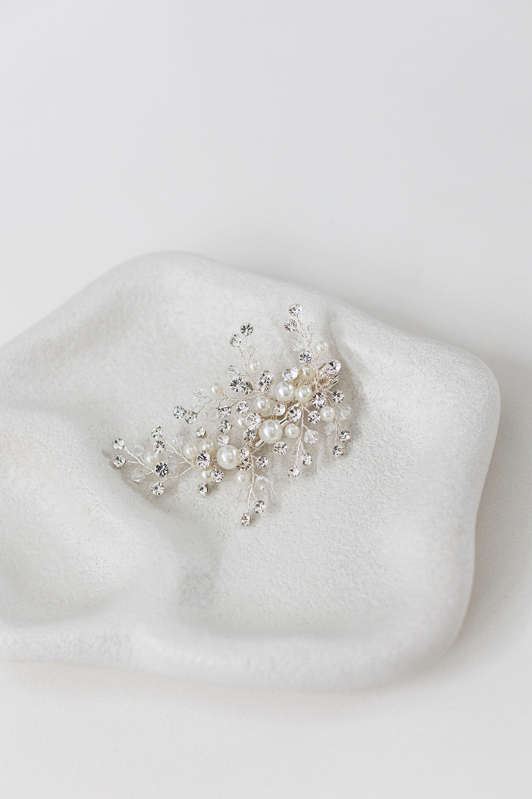 Buy Odette Clips - Refined Crystal & Pearl Hair Clip online | The White Collection Australia