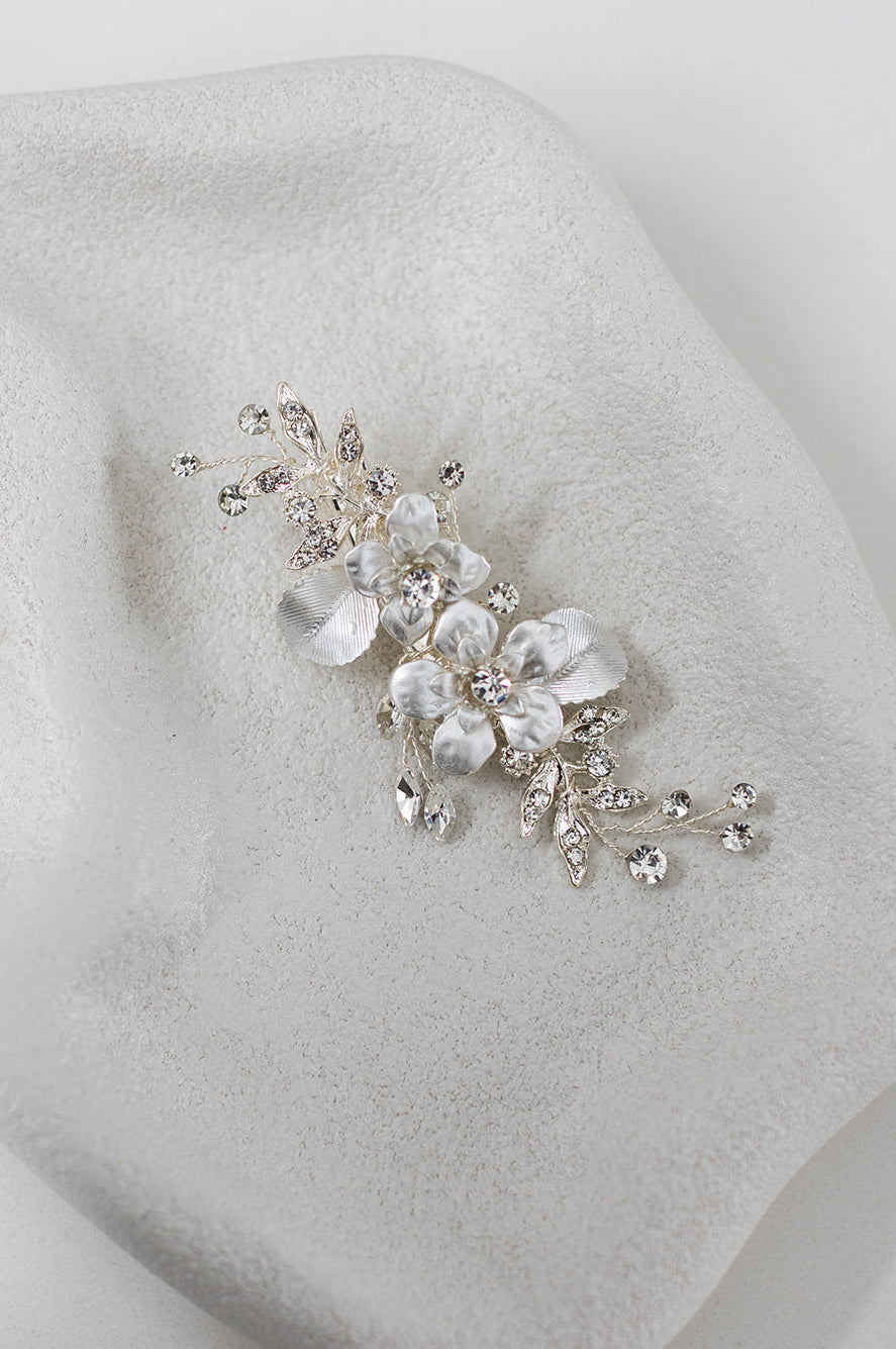 Buy Francine - Silver Flower Bridal Clip online | The White Collection Australia